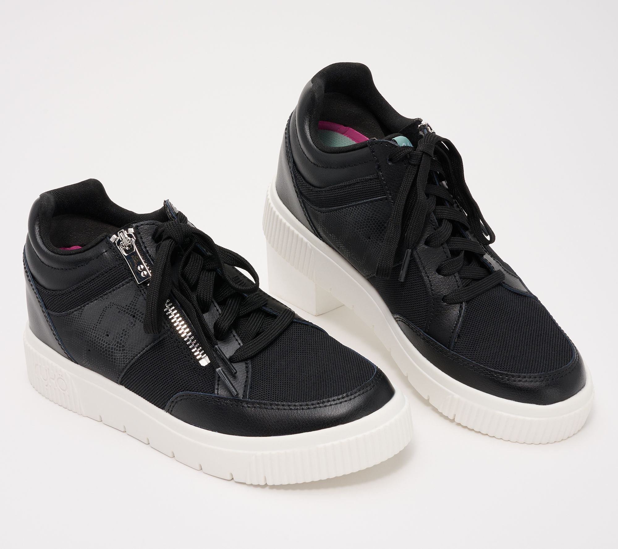 Ryka Leather Wedge Sneakers with Zipper - Victory