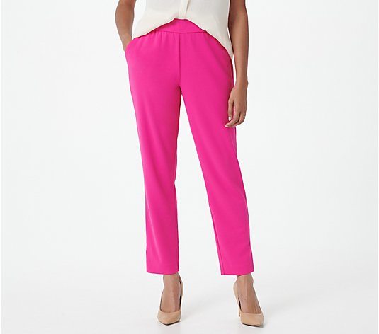 Dennis Basso Luxe Crepe Ankle Pants with Pockets