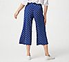 Denim & Co. Printed Wide-Leg Pull-On Crops with Pockets, 1 of 4