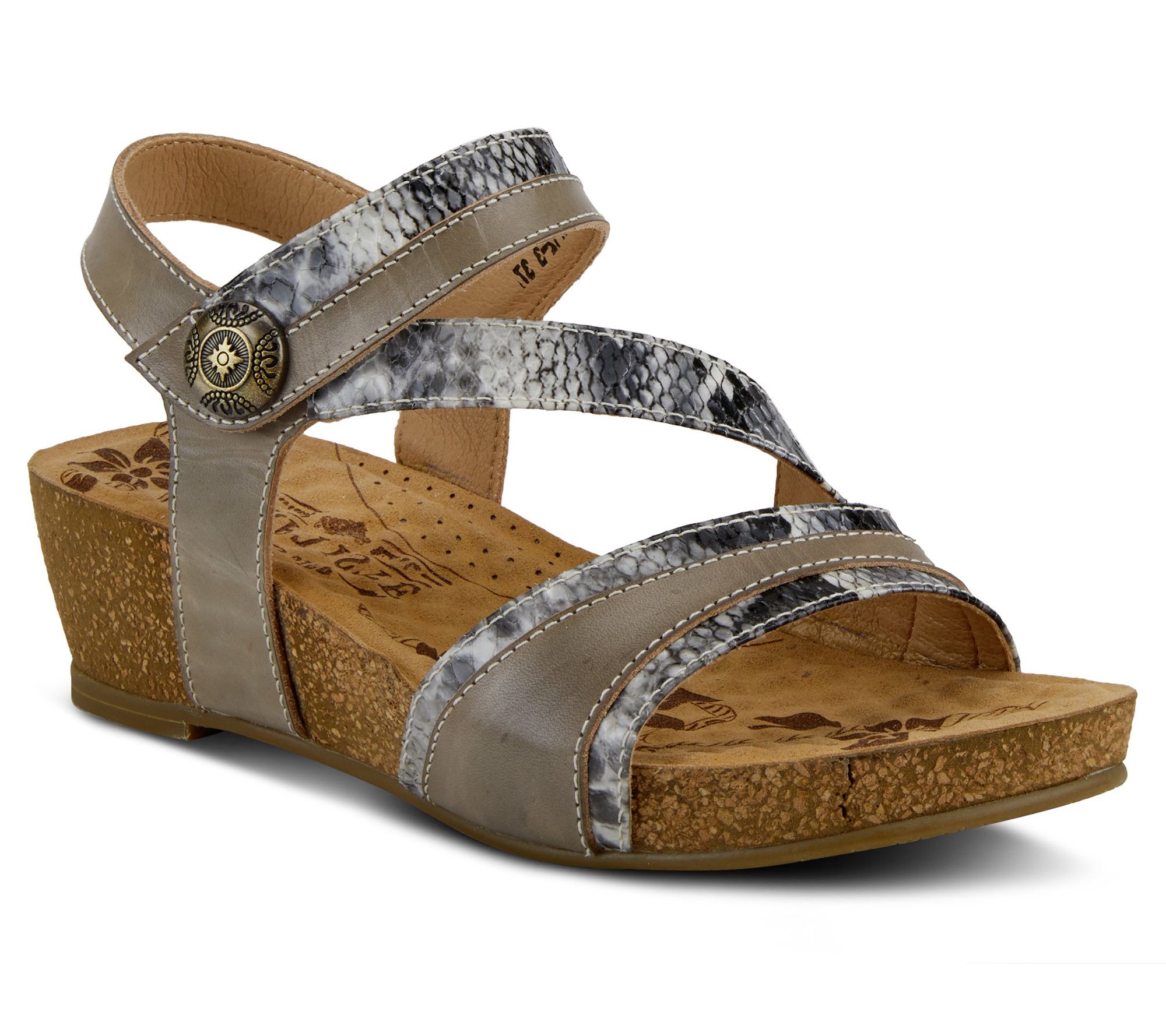 L'Artiste By Spring Step Leather Wedge Sandals- Meera - QVC.com