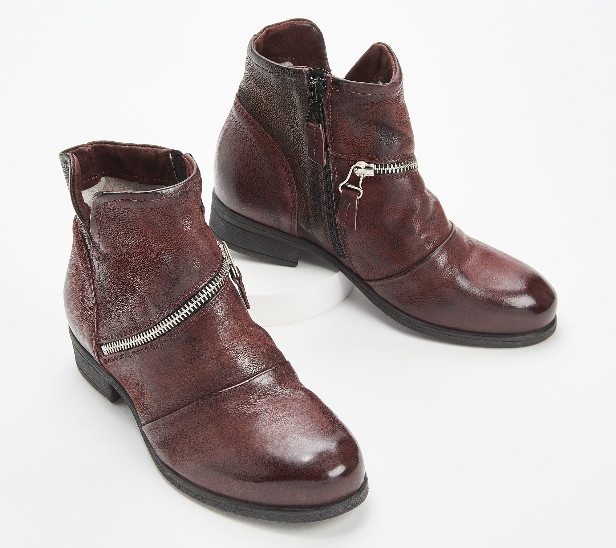 Miz Mooz Leather Cut Out Ankle Boots - Solace - QVC.com