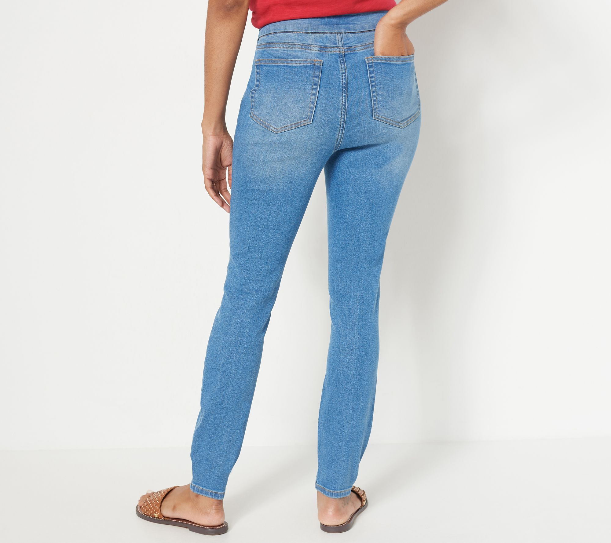 Women's Totally Shaping Pull-on Skinny Faux Jeans Women Essential Denim  Leggings High Stretch High Waist Leggings Real Pockets 