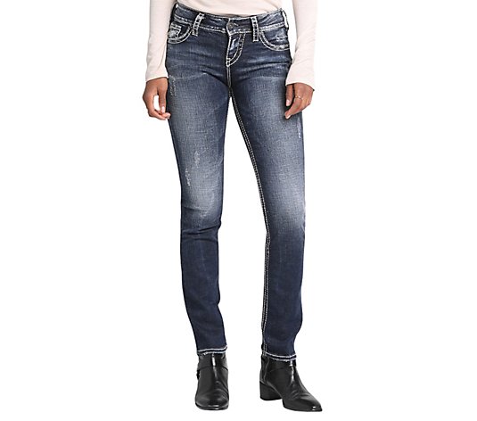 Silver Jeans Co. Suki Mid Rise Straight Leg Jeans - SDI349