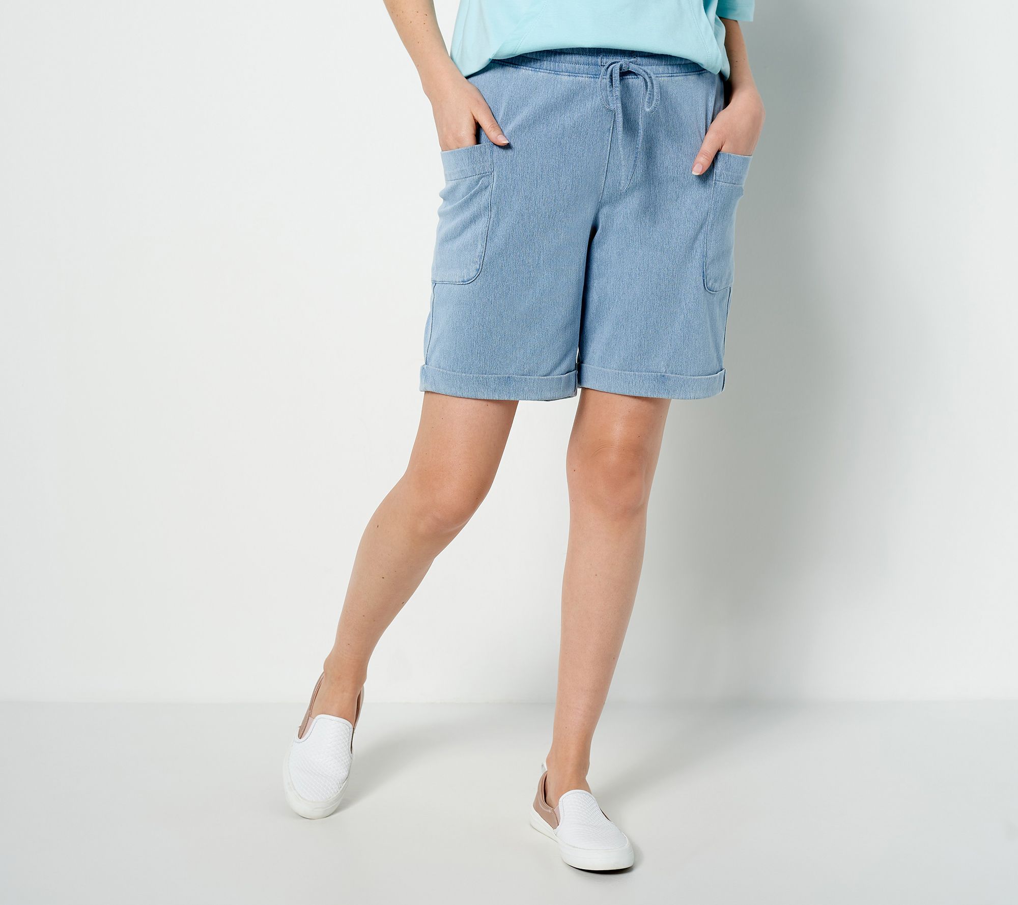 Denim & Co. Comfy Knit Air Pull-On Short With Pockets