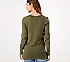 Denim & Co. Crew Neck Long Sleeve Hi-Low Pullover Sweater, 1 of 2