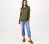 Denim & Co. Crew Neck Long Sleeve Hi-Low Pullover Sweater, 2 of 2