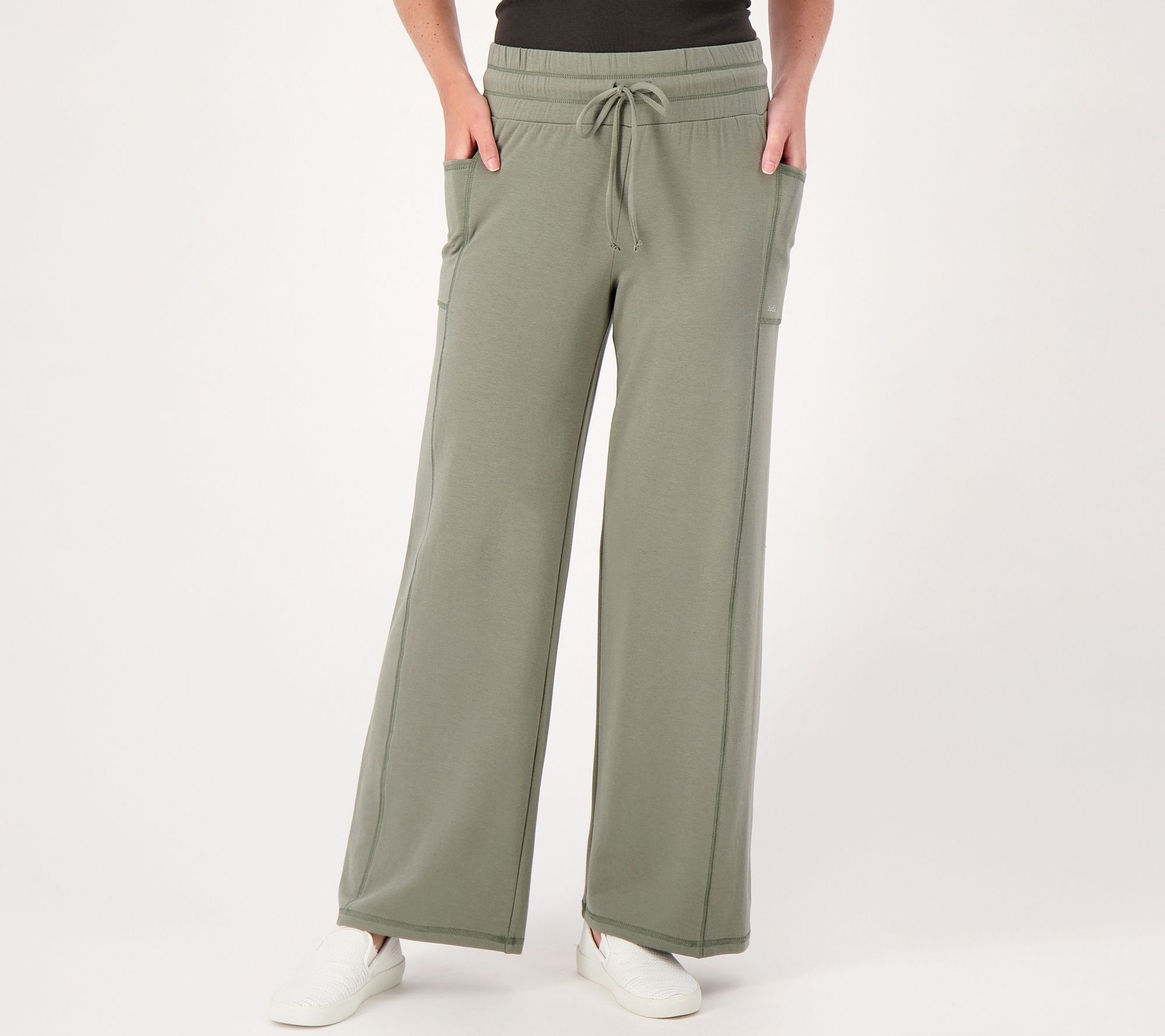 zuda Z-Knit Straight Leg Pant w/ Side Seaming and Pockets 