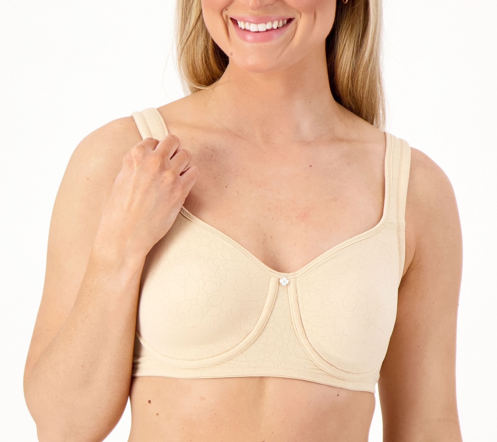As Is Breezies Wild Rose Lace Seamless Underwire Bra 