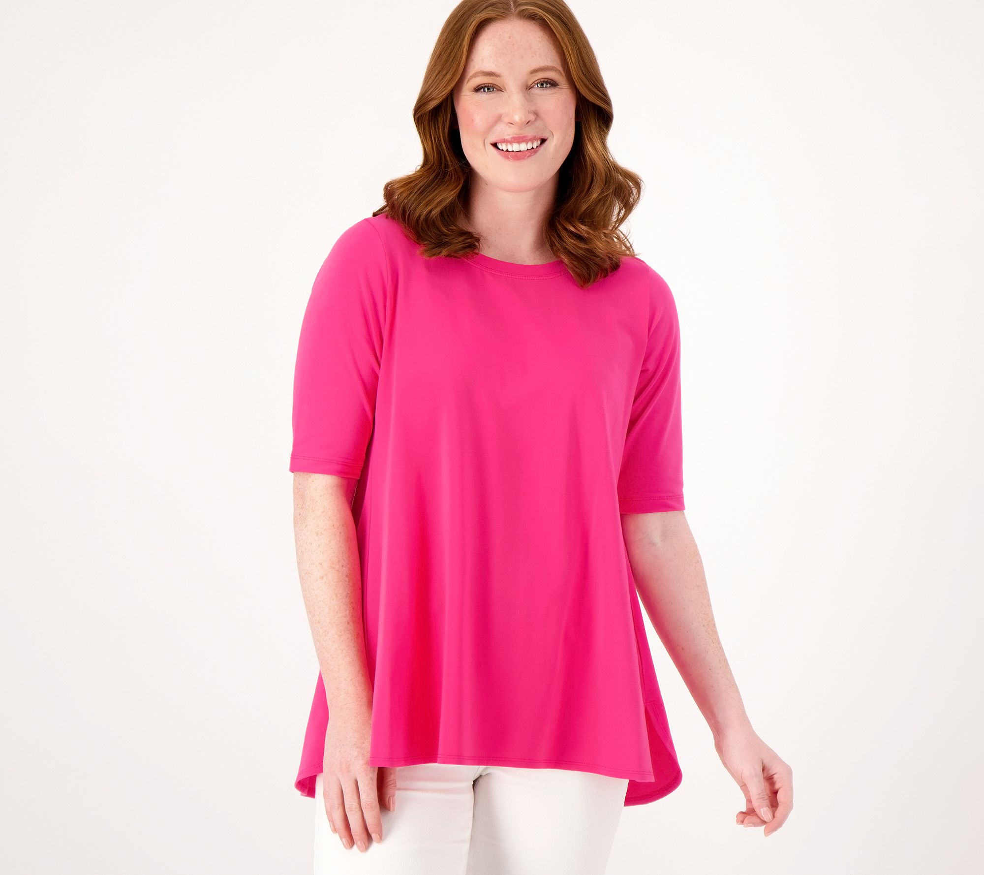 Attitudes by Renee Washed Cotton Crew Neck Top - QVC.com