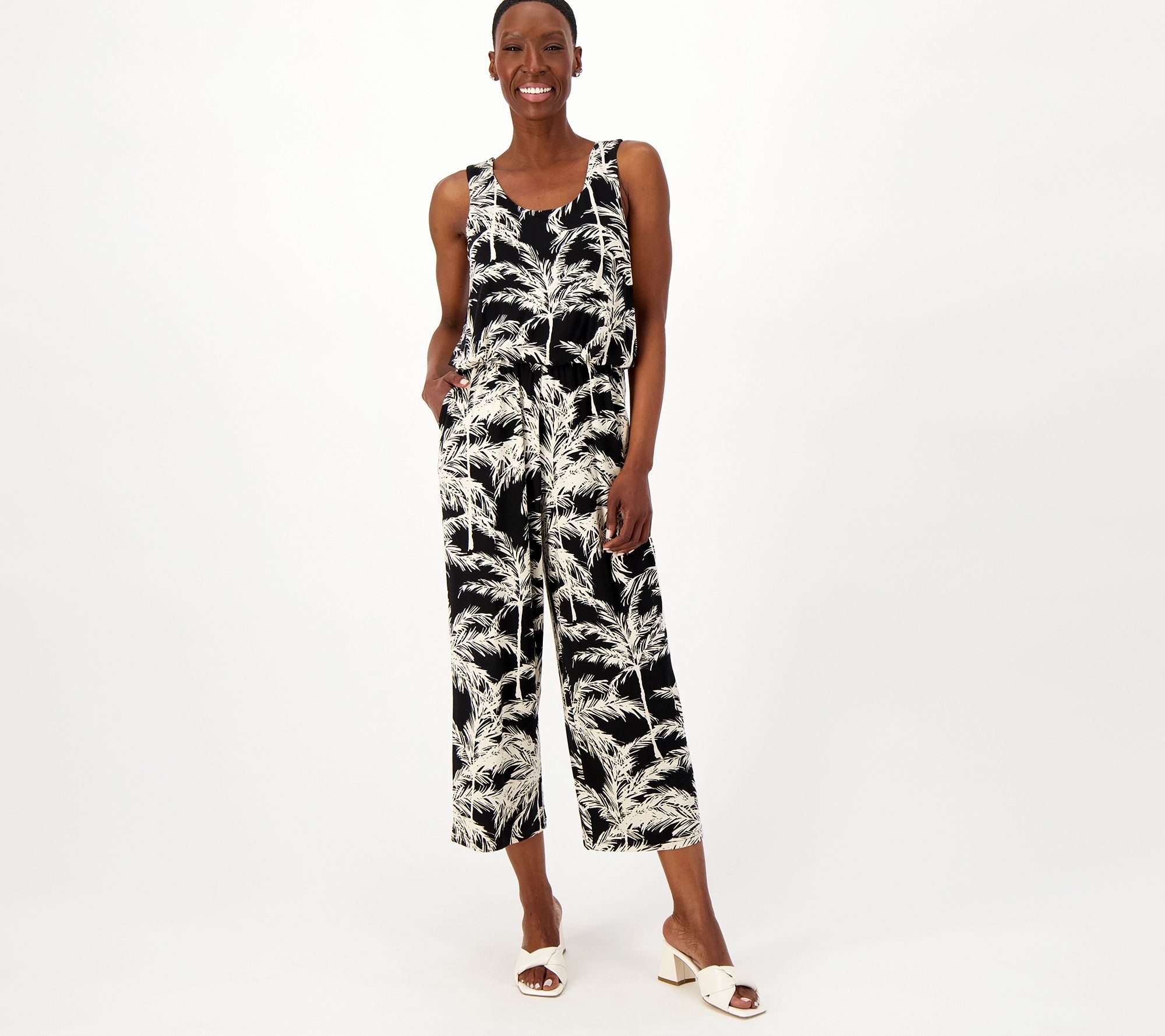 Belle by Kim Gravel Regular Rayon Spandex Knit Jumpsuit
