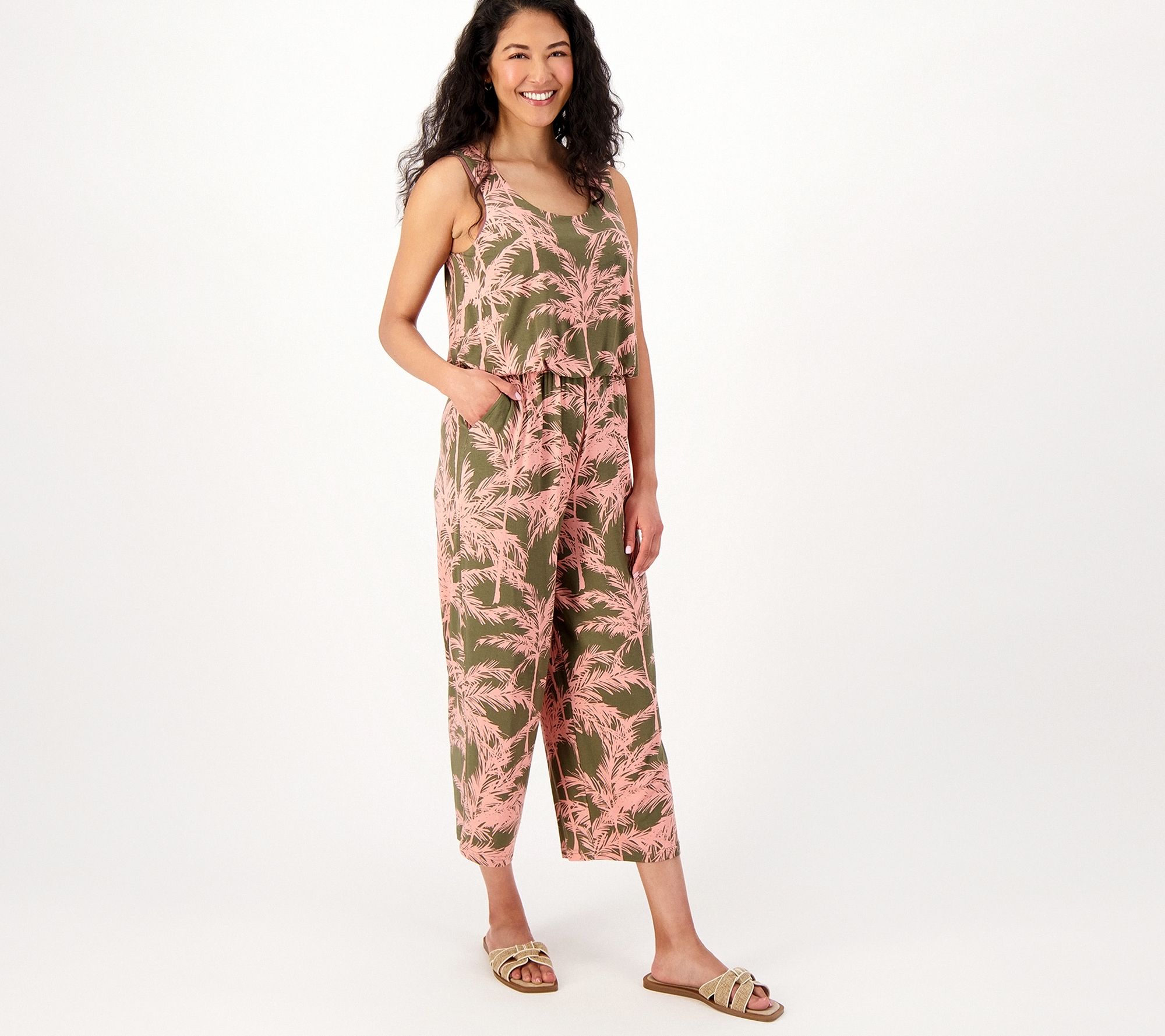 Belle by Kim Gravel Regular Rayon Spandex Knit Jumpsuit