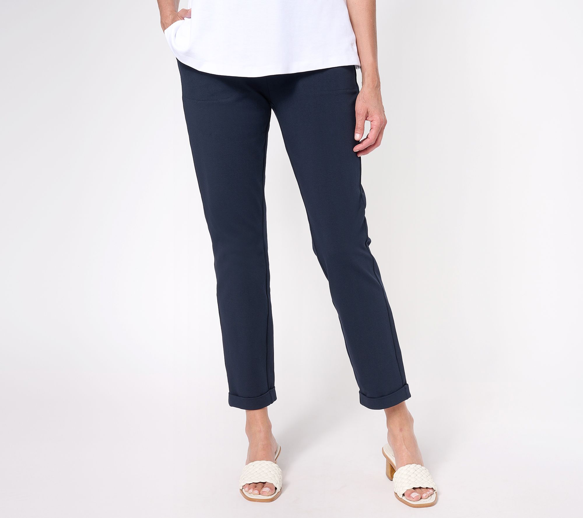 J. Jill, Pants & Jumpsuits, J Jill Wearever Collection Smooth Fit Slim Leg  Dark Slate Navy Blue Pant Sz Lg