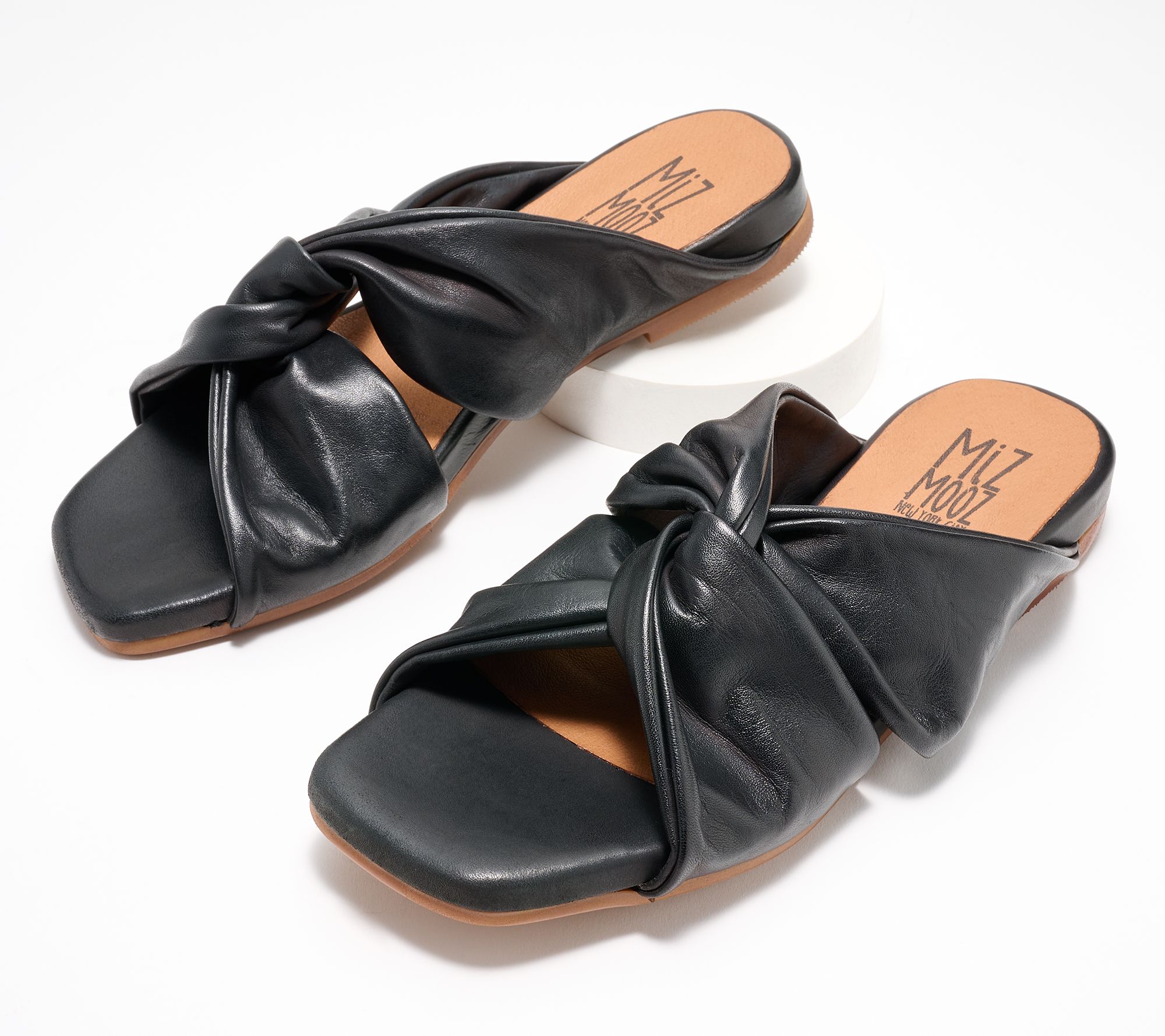 "As Is" Miz Mooz Leather Knotted Slide Sandals - Paparazzi
