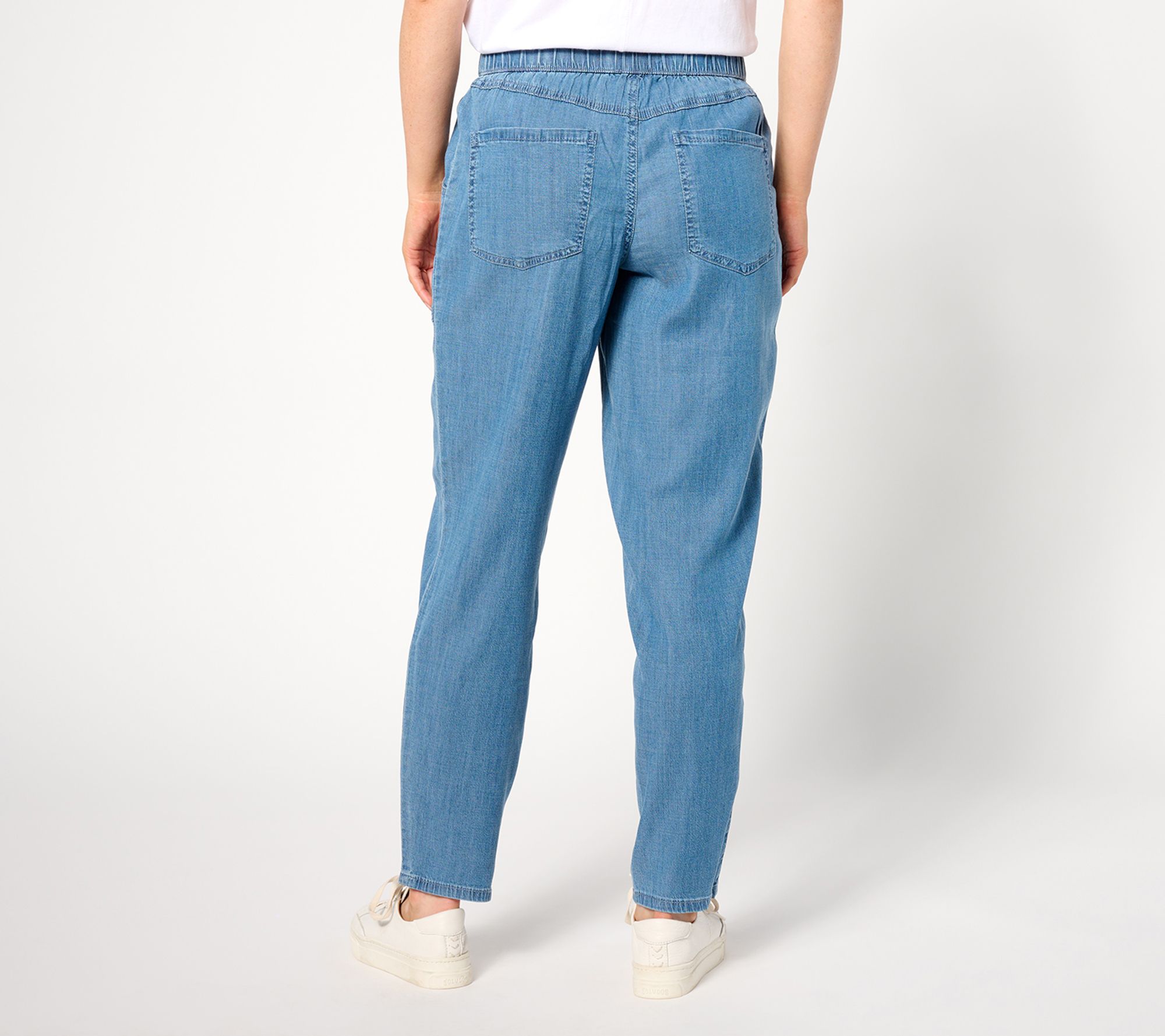 AnyBody Drapey Denim Pull-On Pants - QVC.com