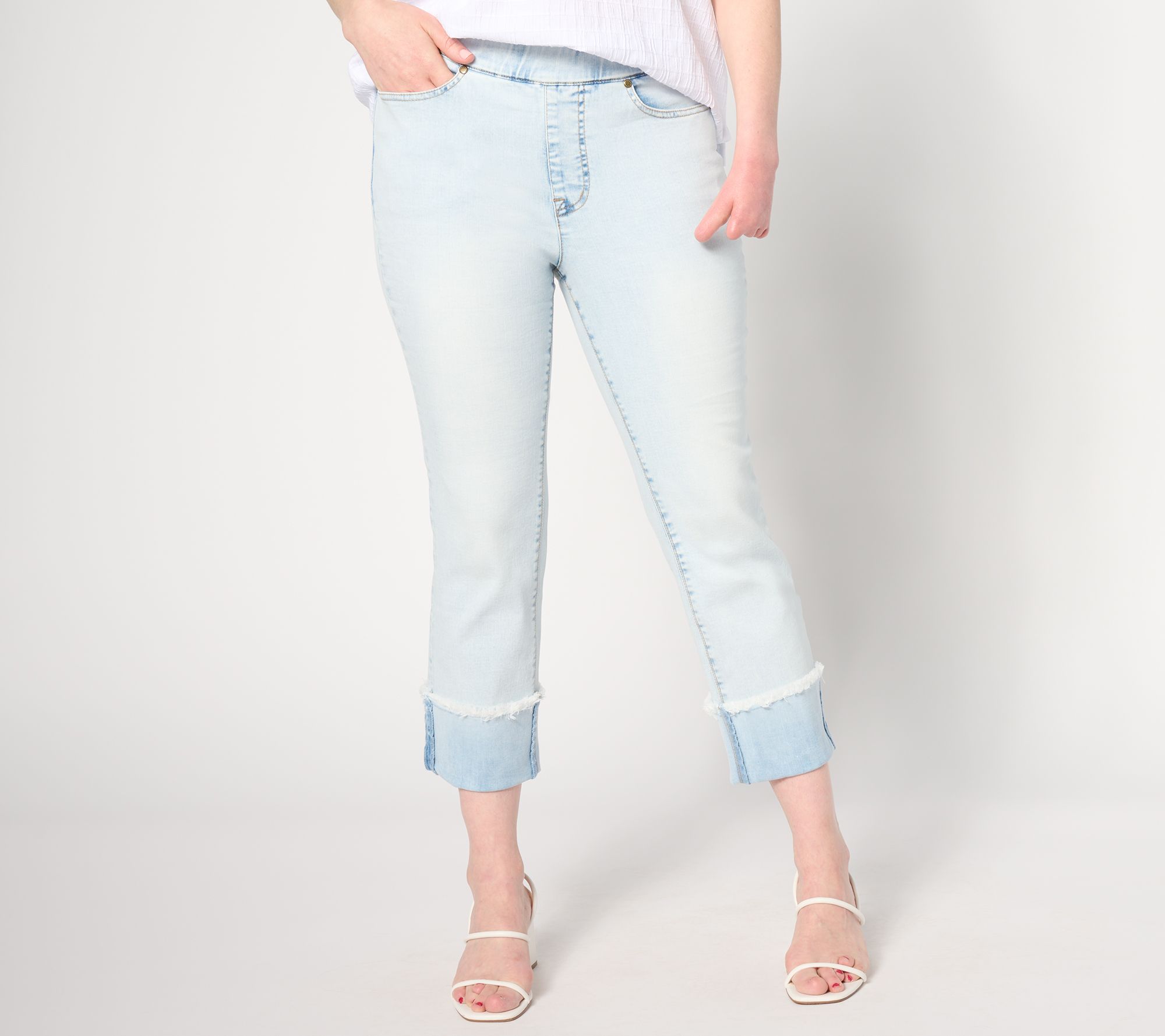 Isaac Mizrahi Live! Regular True Denim Crop Straight-Leg Jeans w/ Cuff