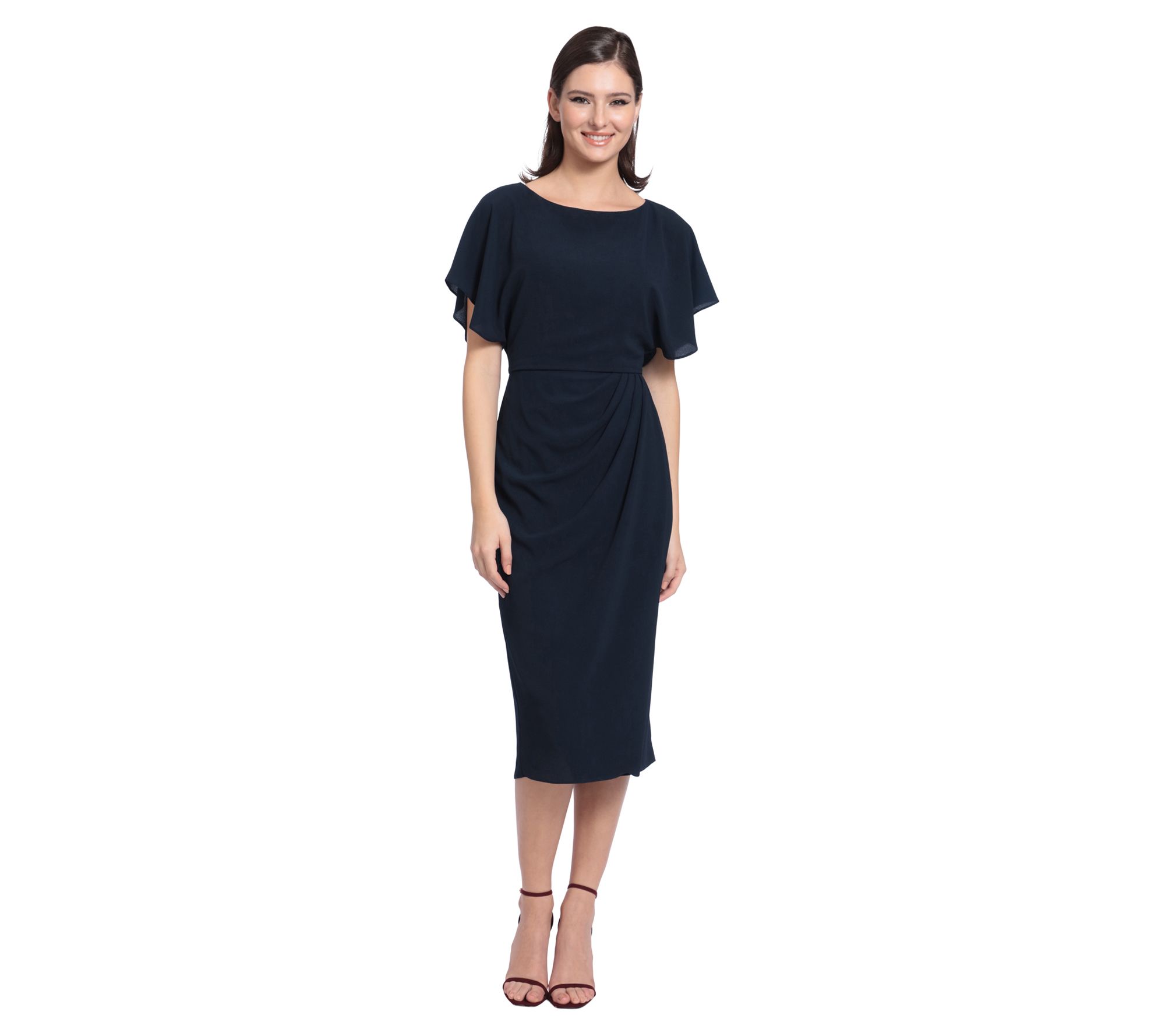 Maggy London Boatneck Midi Dress - QVC.com