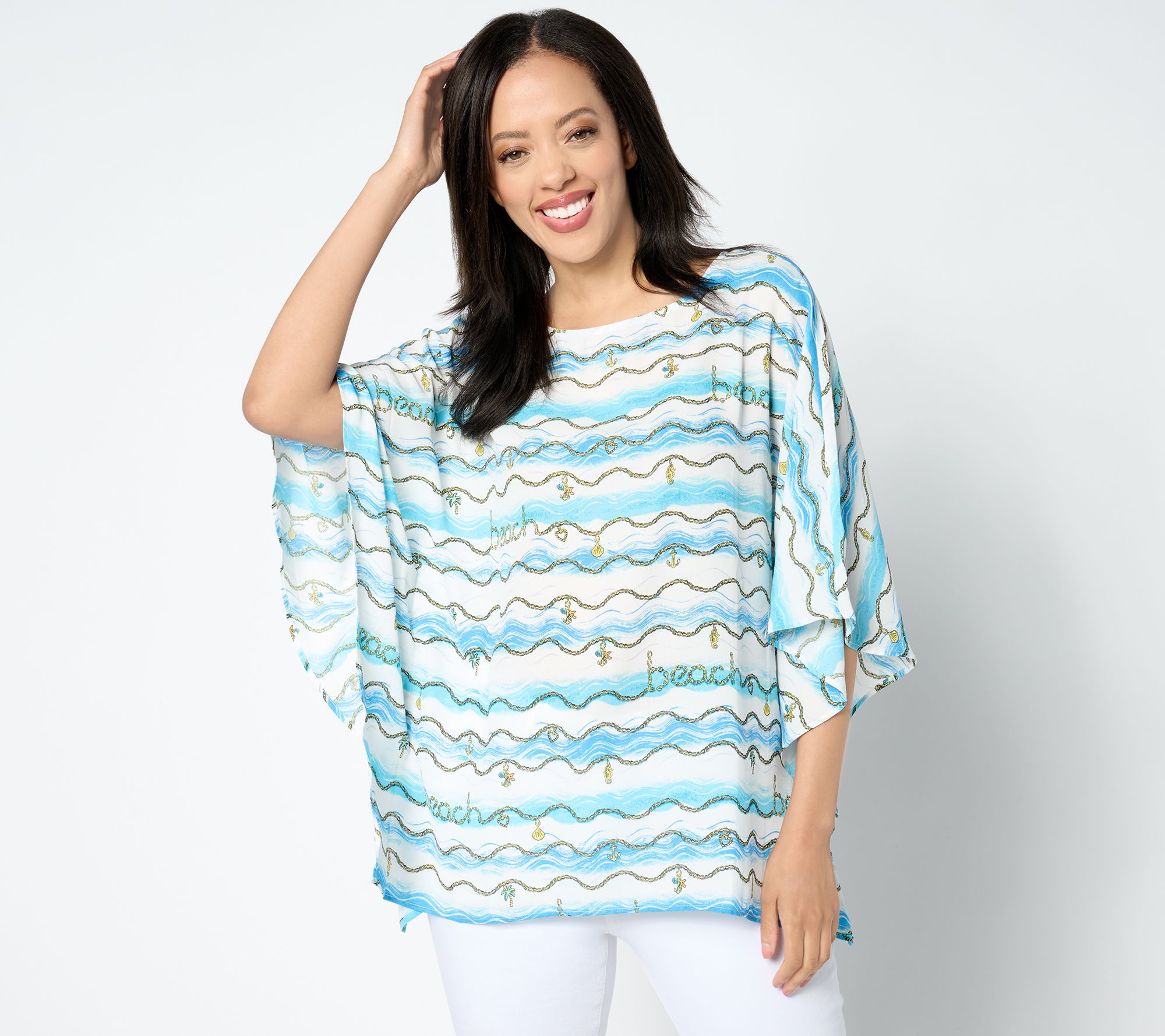 Quacker Factory Charmed I'm Shore Butterfly Top
