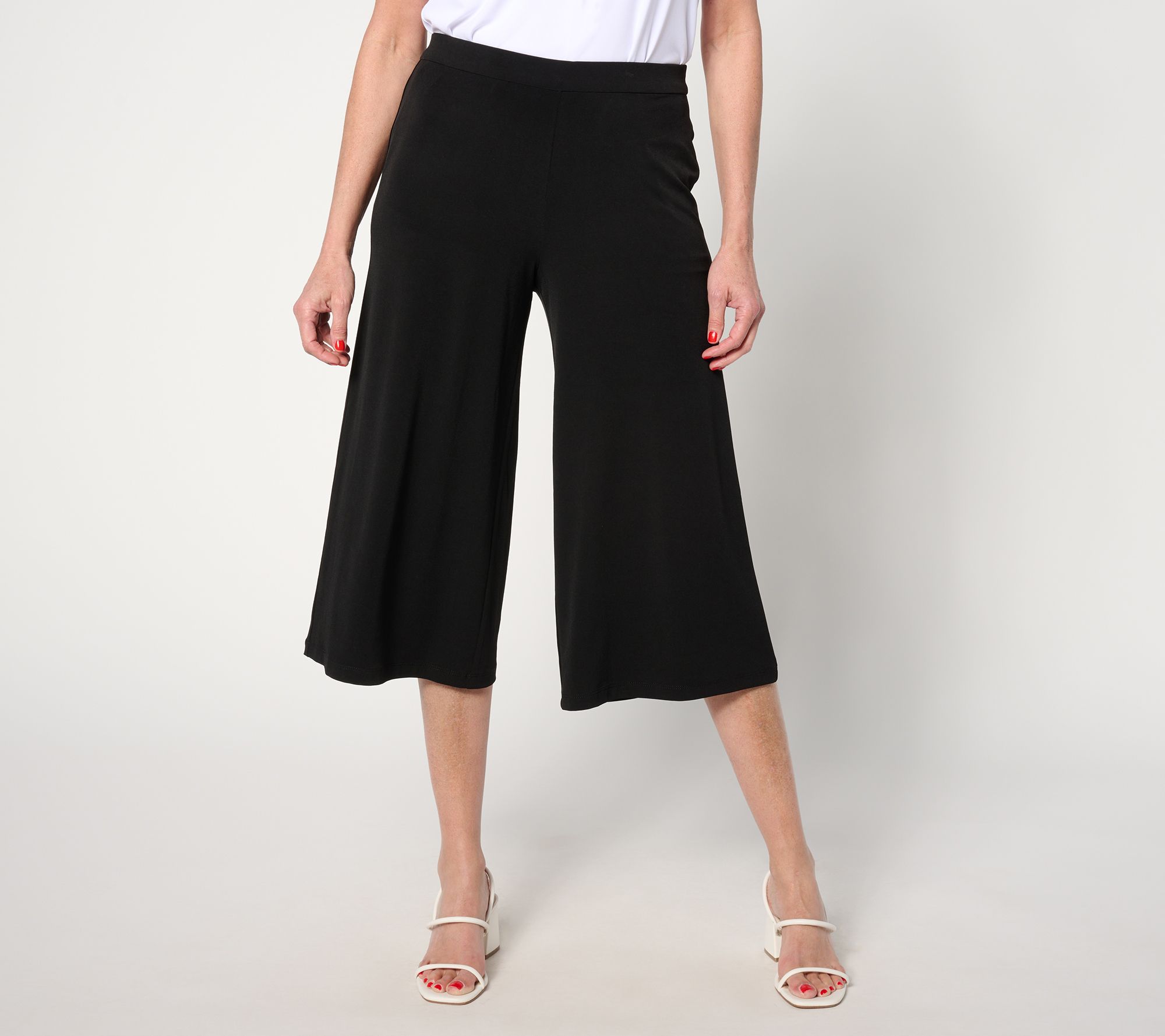 Dennis Basso Petite Italia Knit Wide Leg Crop Pant