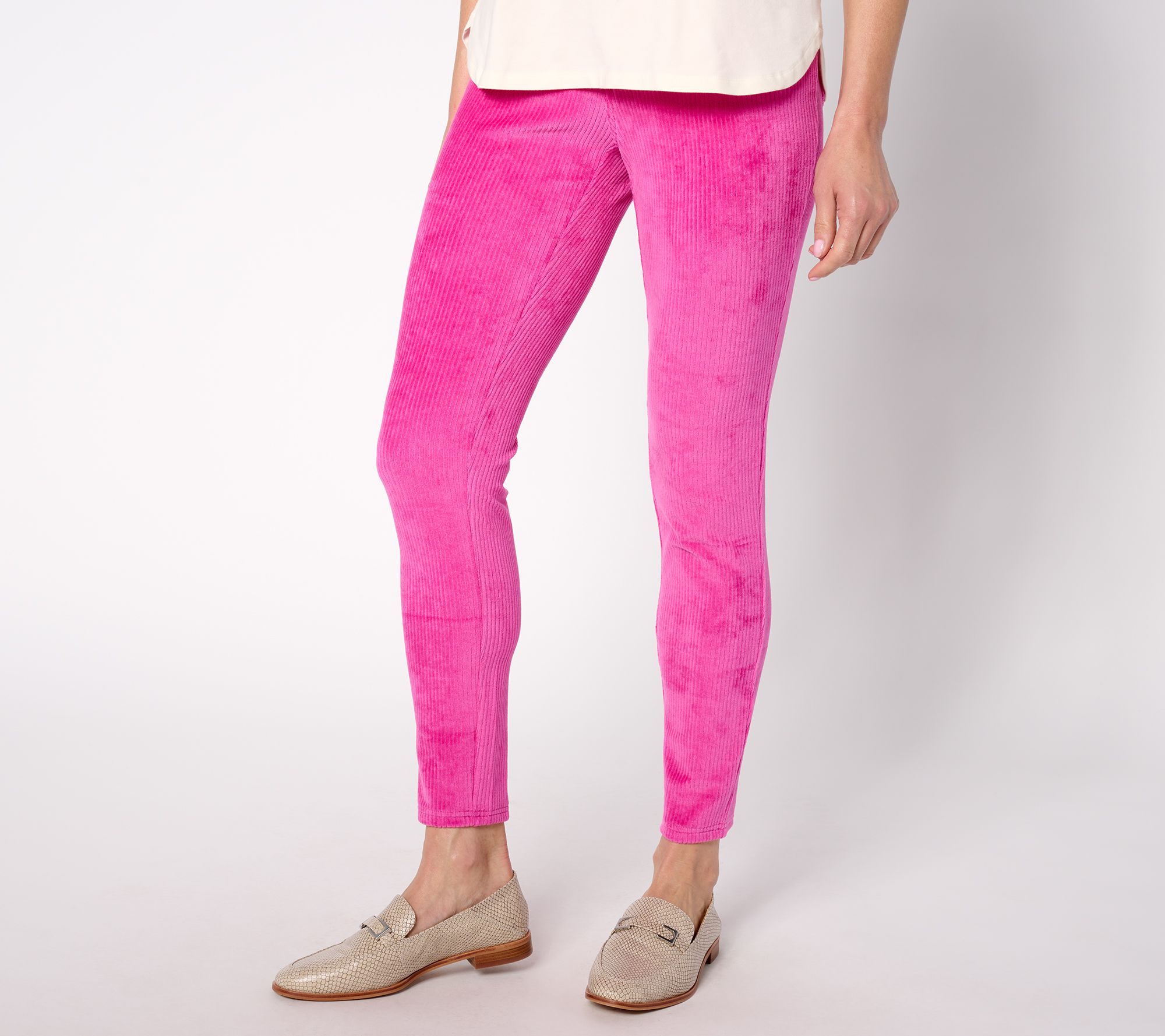 "As Is" Belle by Kim Gravel Petite Knit Corduroy Jeggings