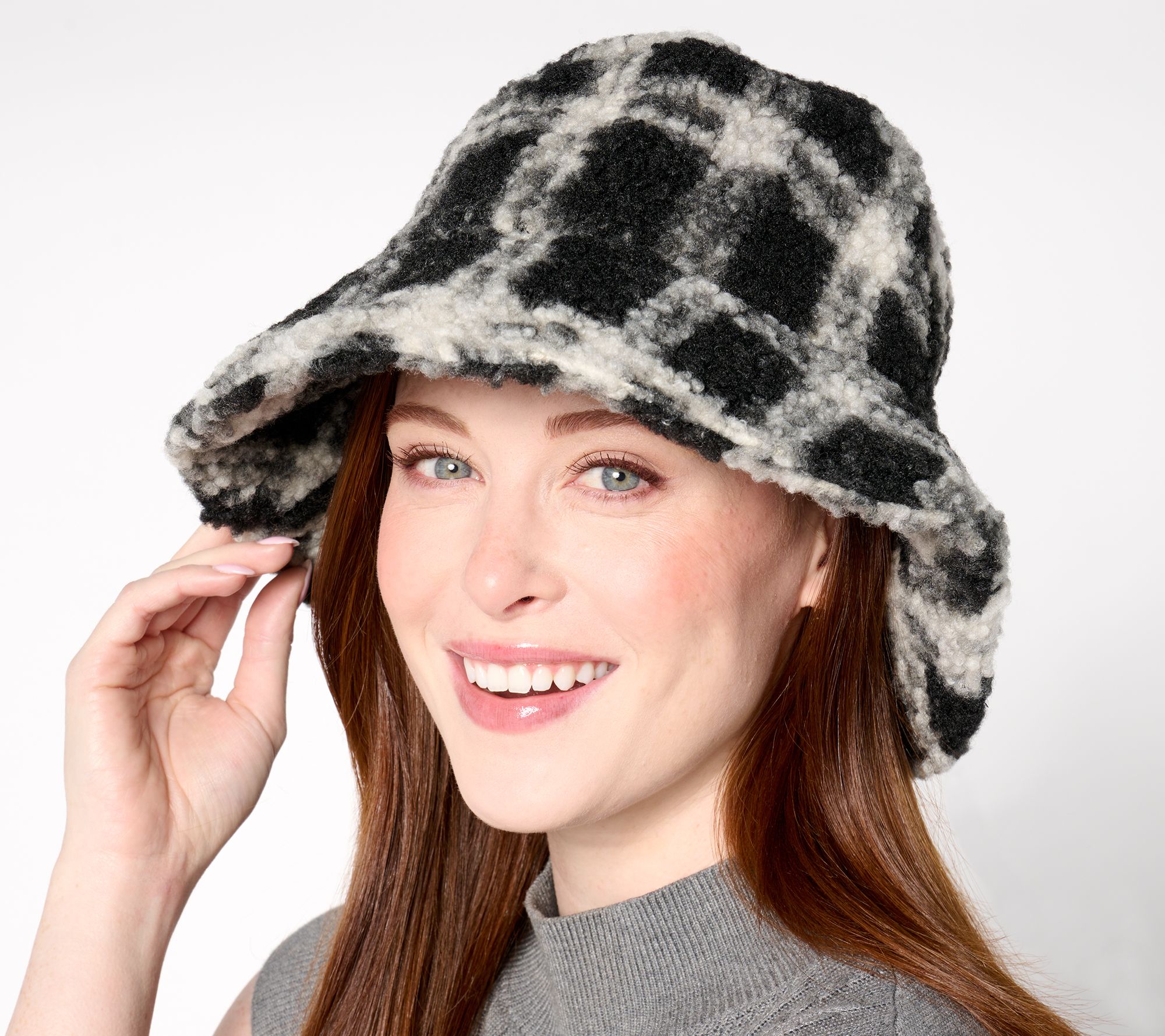 Sprigs Plaid Boucle Bucket Hat
