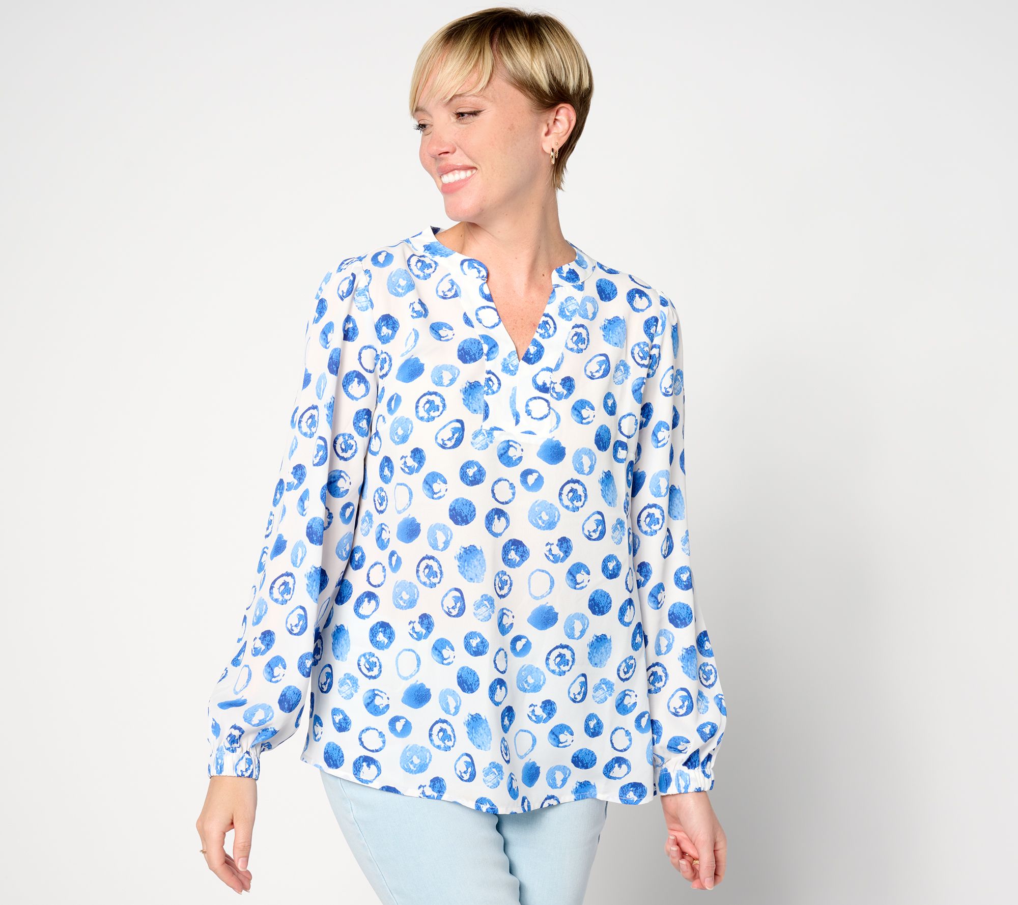 "As Is" Belle by Kimi Gravel Mega Dot Blouse