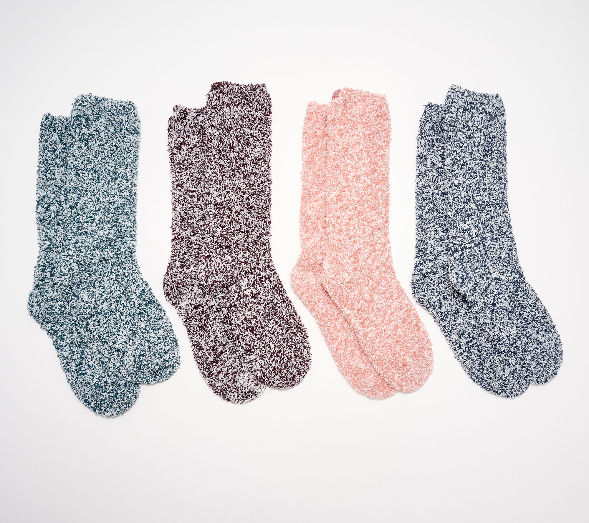 Barefoot Dreams Set of 4 CozyChic Heathered Socks - QVC.com