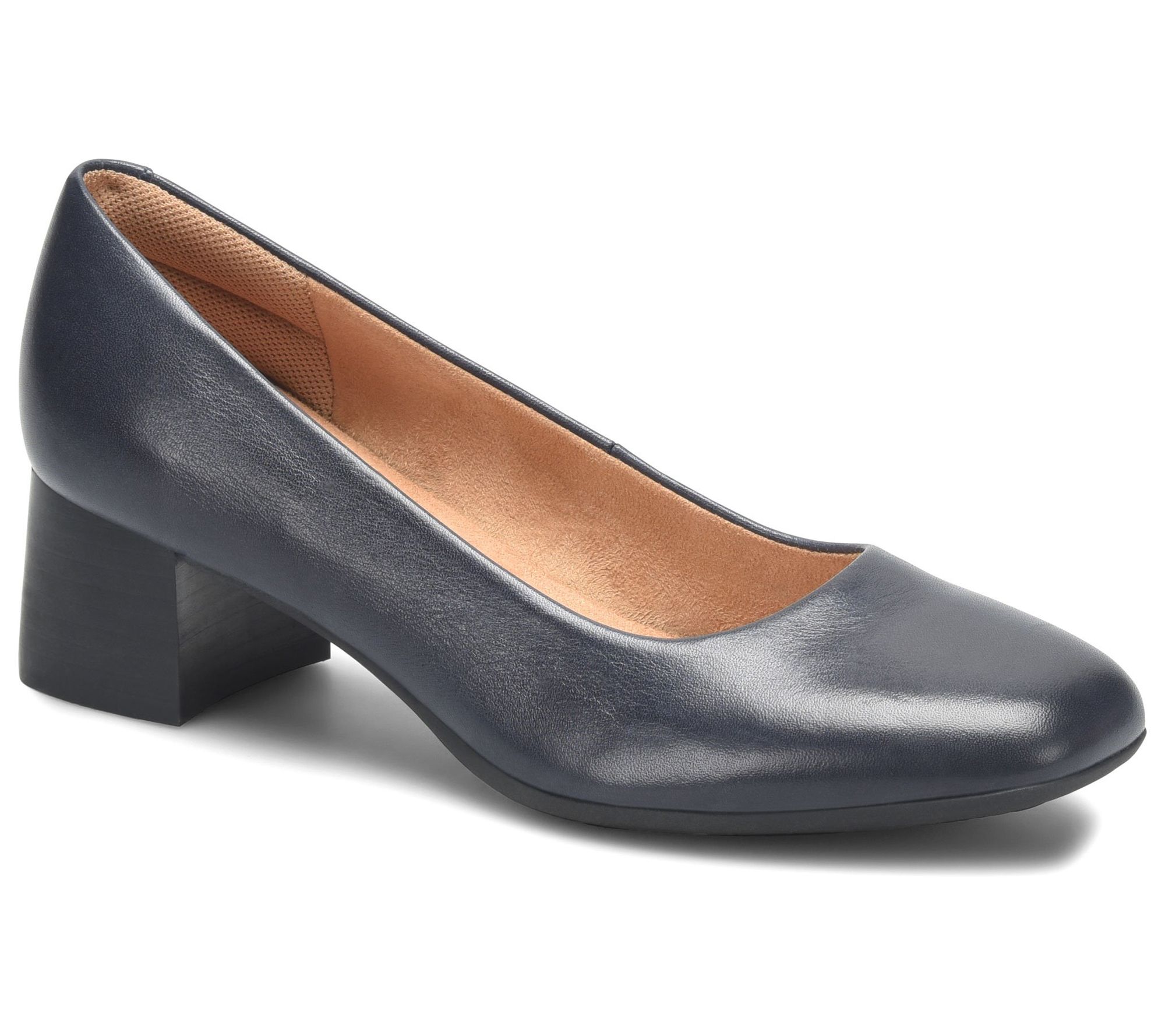 Comfortiva Leather Block Pump - Peach