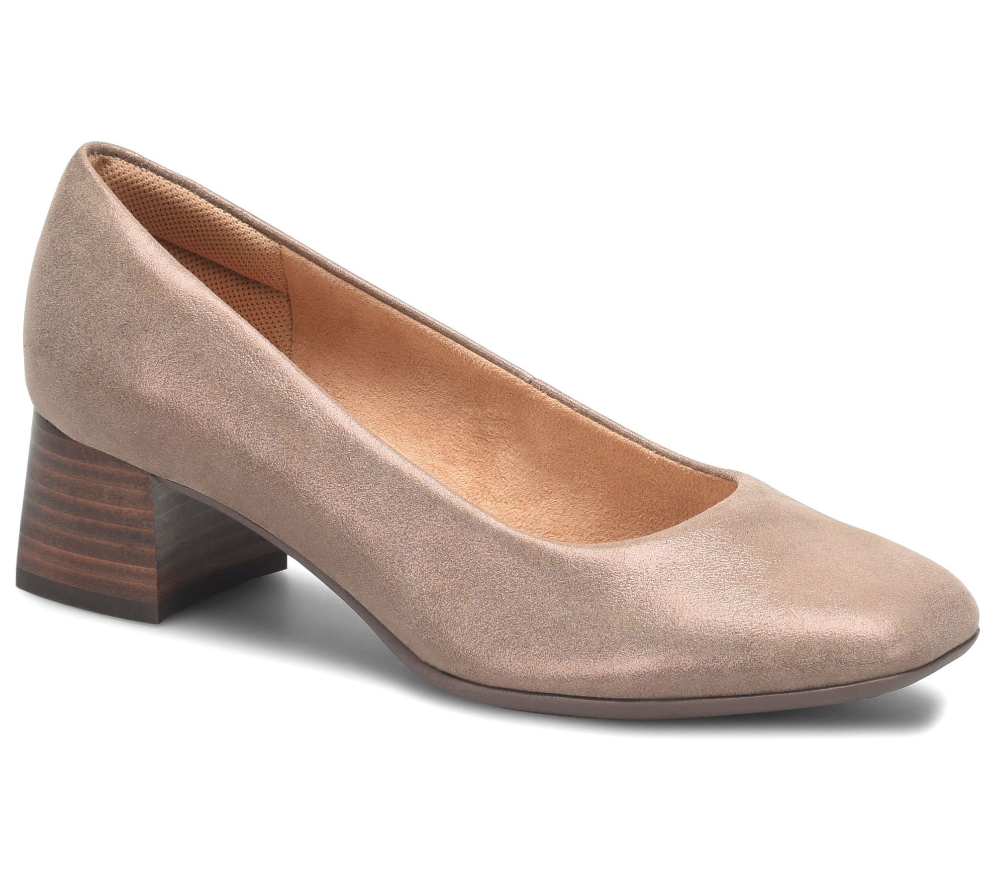 Comfortiva Leather Block Pump - Peach