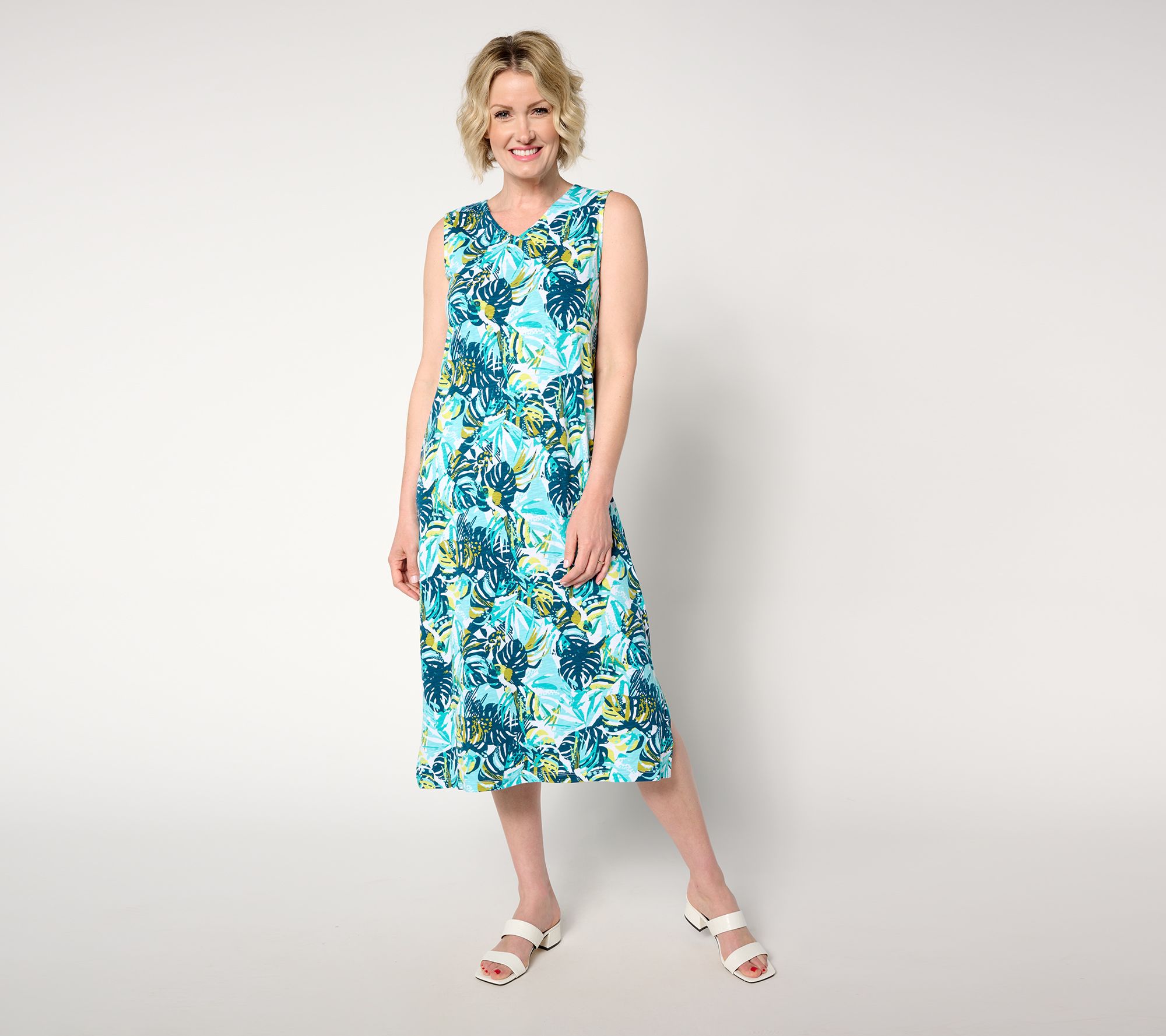 "As Is" Denim & Co. By the Beach Petite Linen Slub Jersey Dress