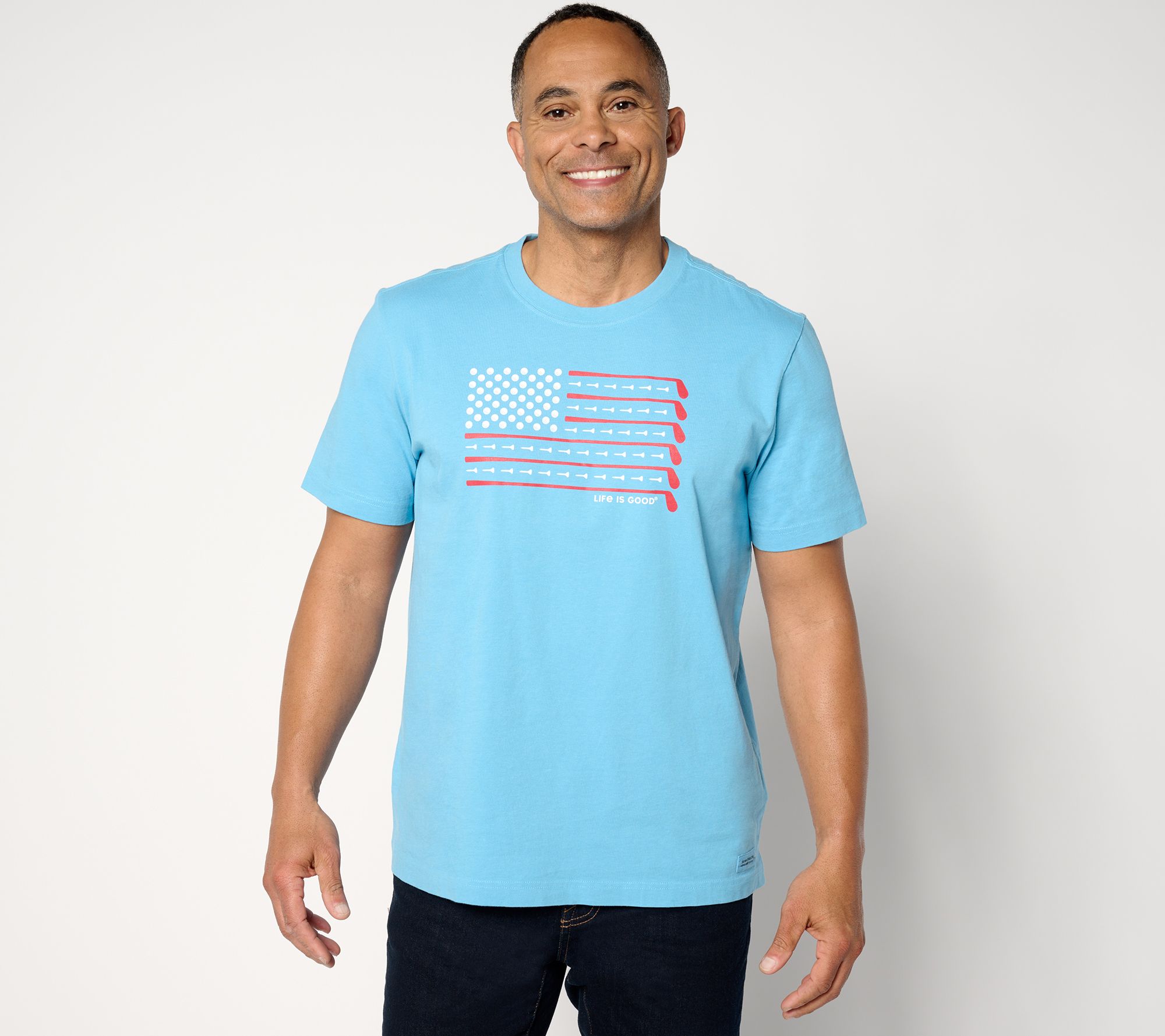 As Is Life is Good Men's Americana Crusher Tee