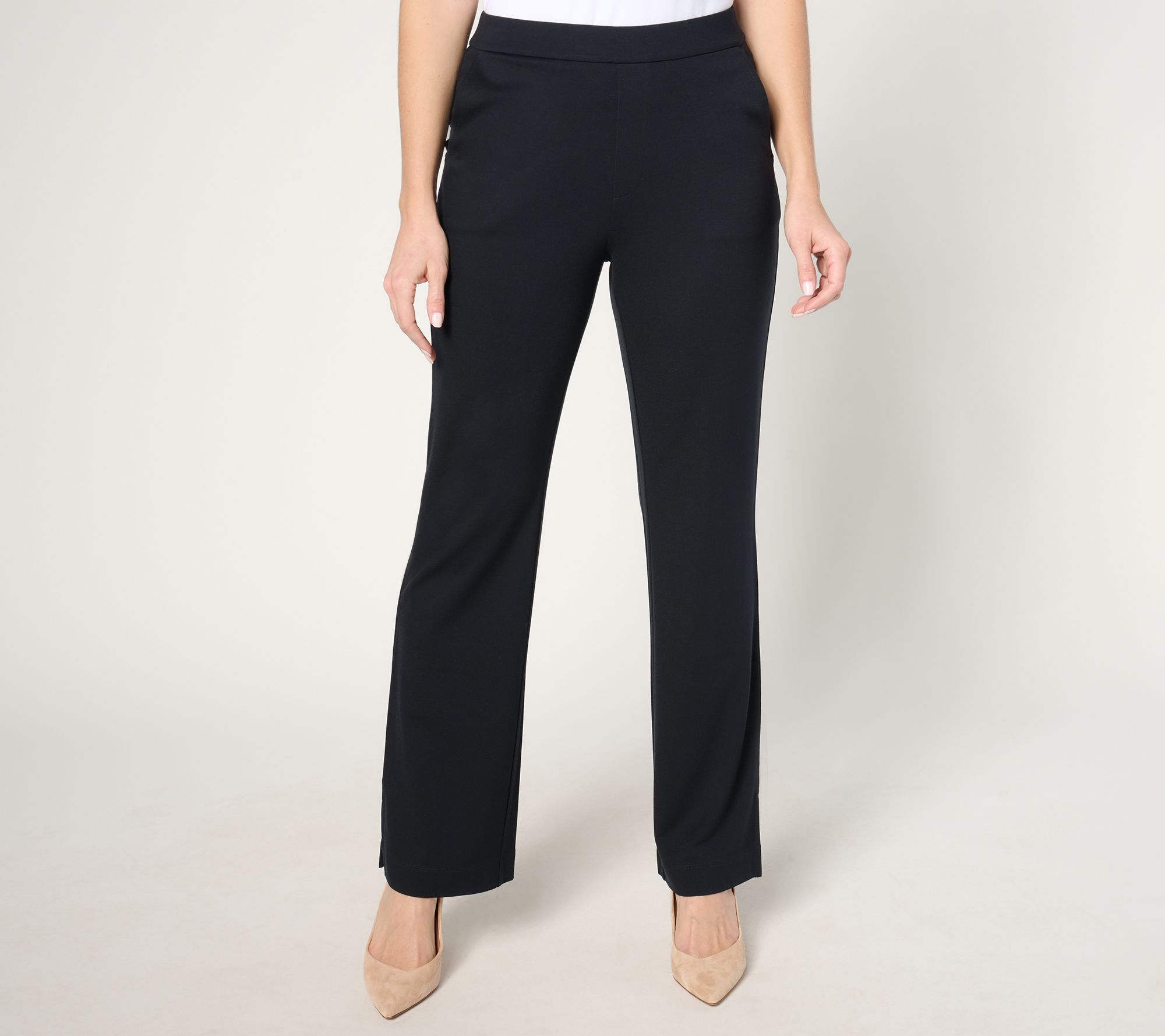 Isaac Mizrahi Live! Regular Go To Knit Straight-Leg Pants