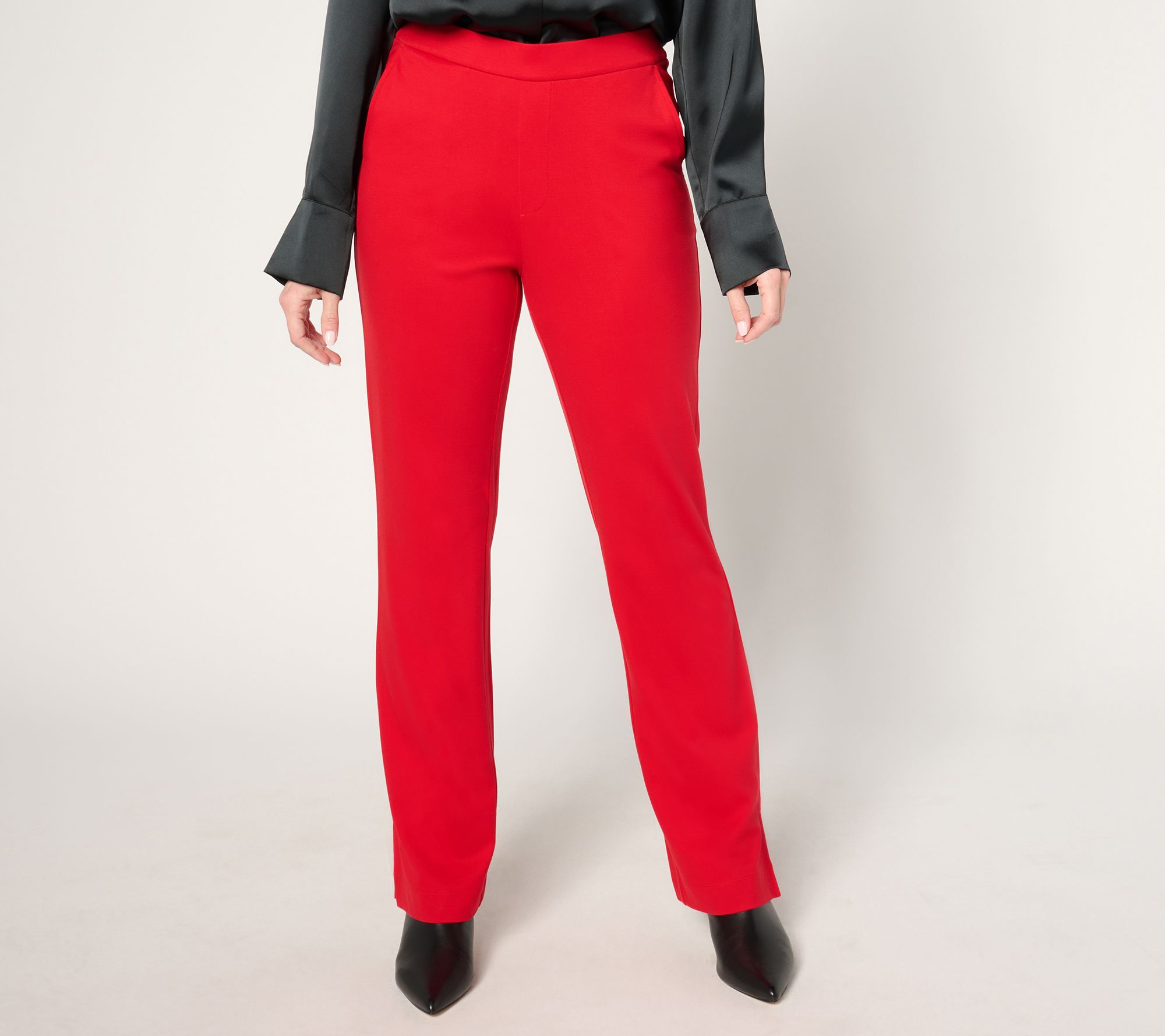 Isaac Mizrahi Live! Regular Go To Knit Straight-Leg Pants