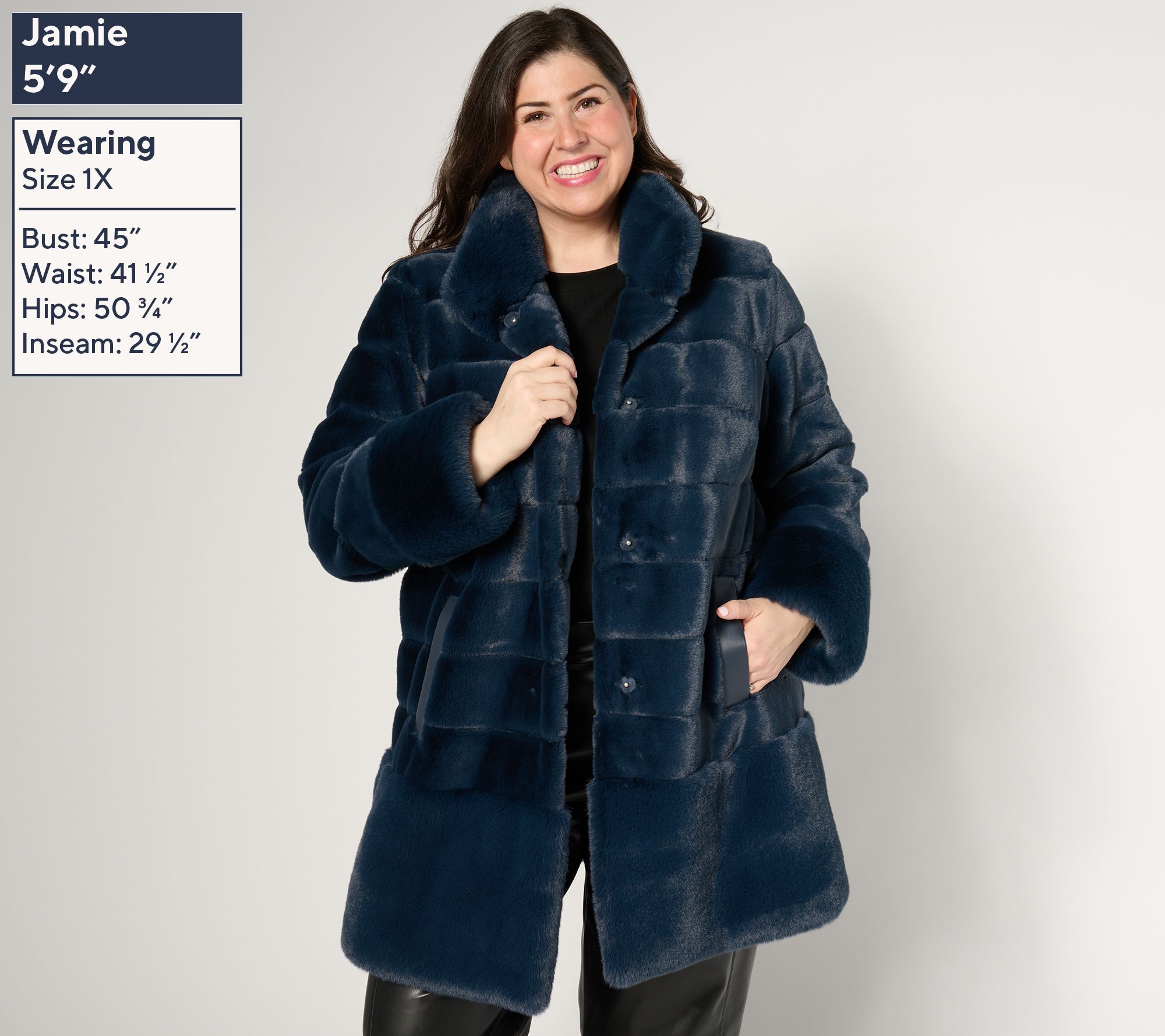 【Fano Studios】Oversized fur-like jacket Dennis Basso Regular Pelted Faux Fur Jacket w/ Stand Collar