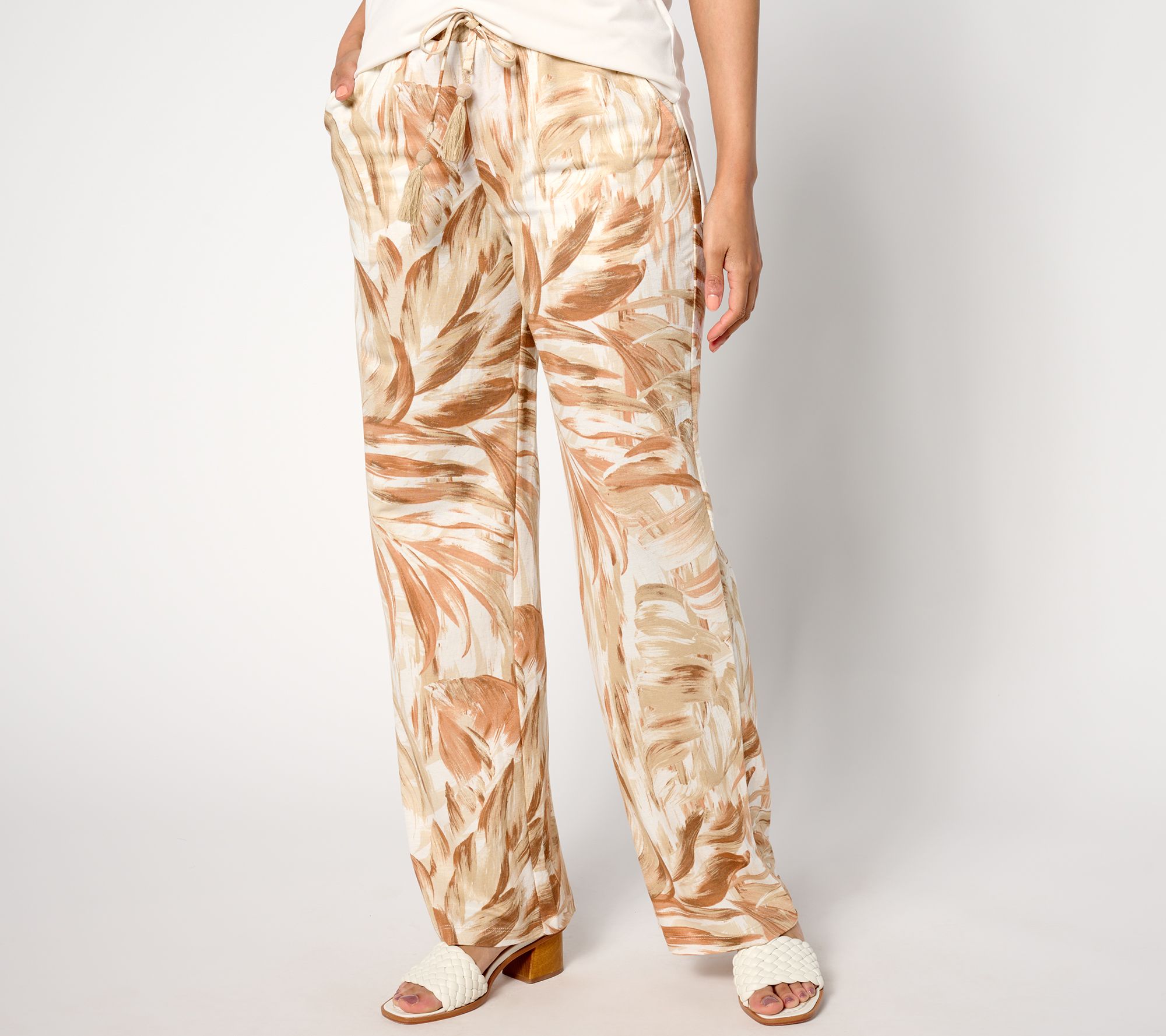 "As Is" Belle Beach by Kim Gravel Pet Cabana Knit Tassel Pant