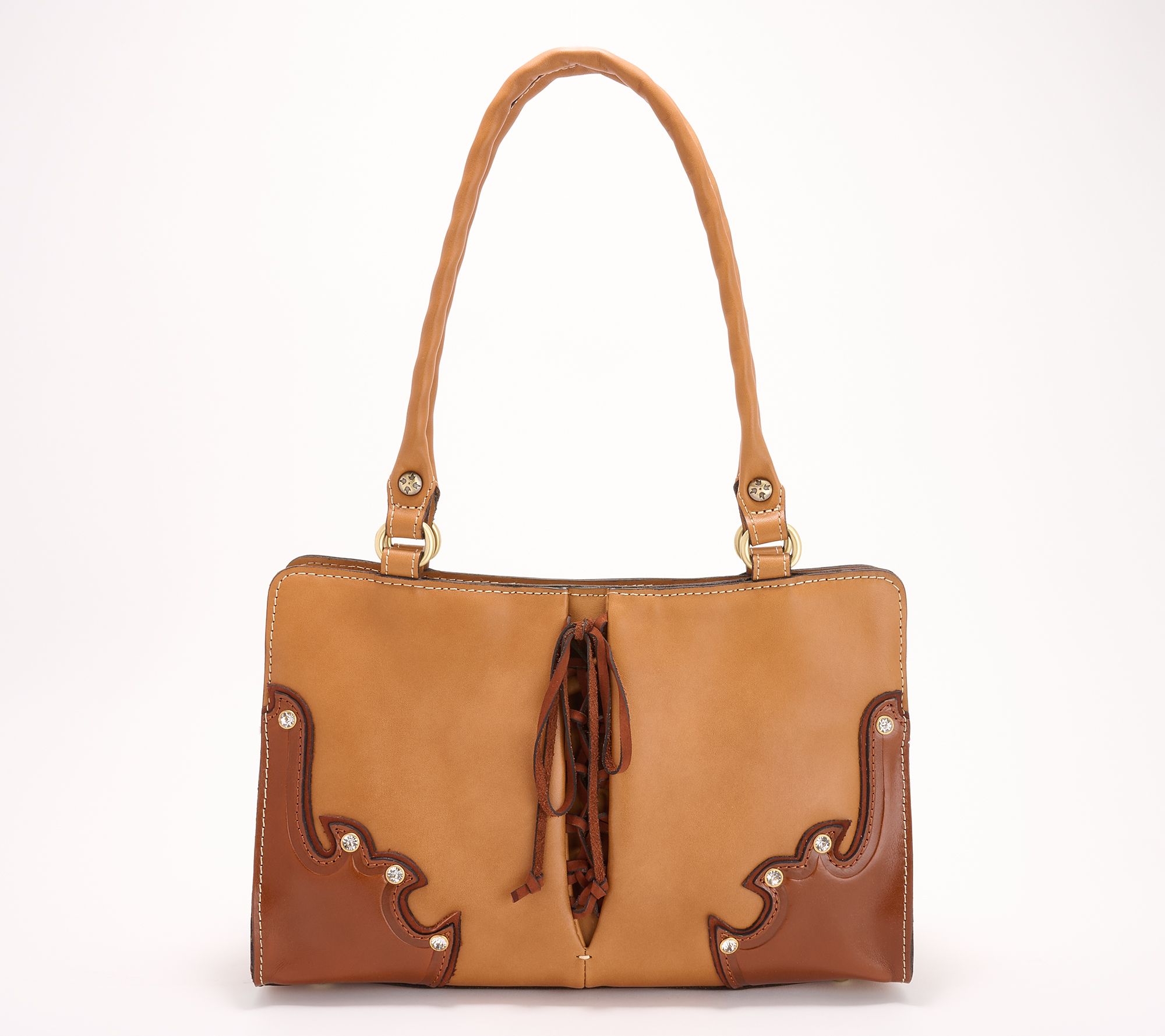 "As Is" Patricia Nash Montana Sadie Lace Up Leather Satchel