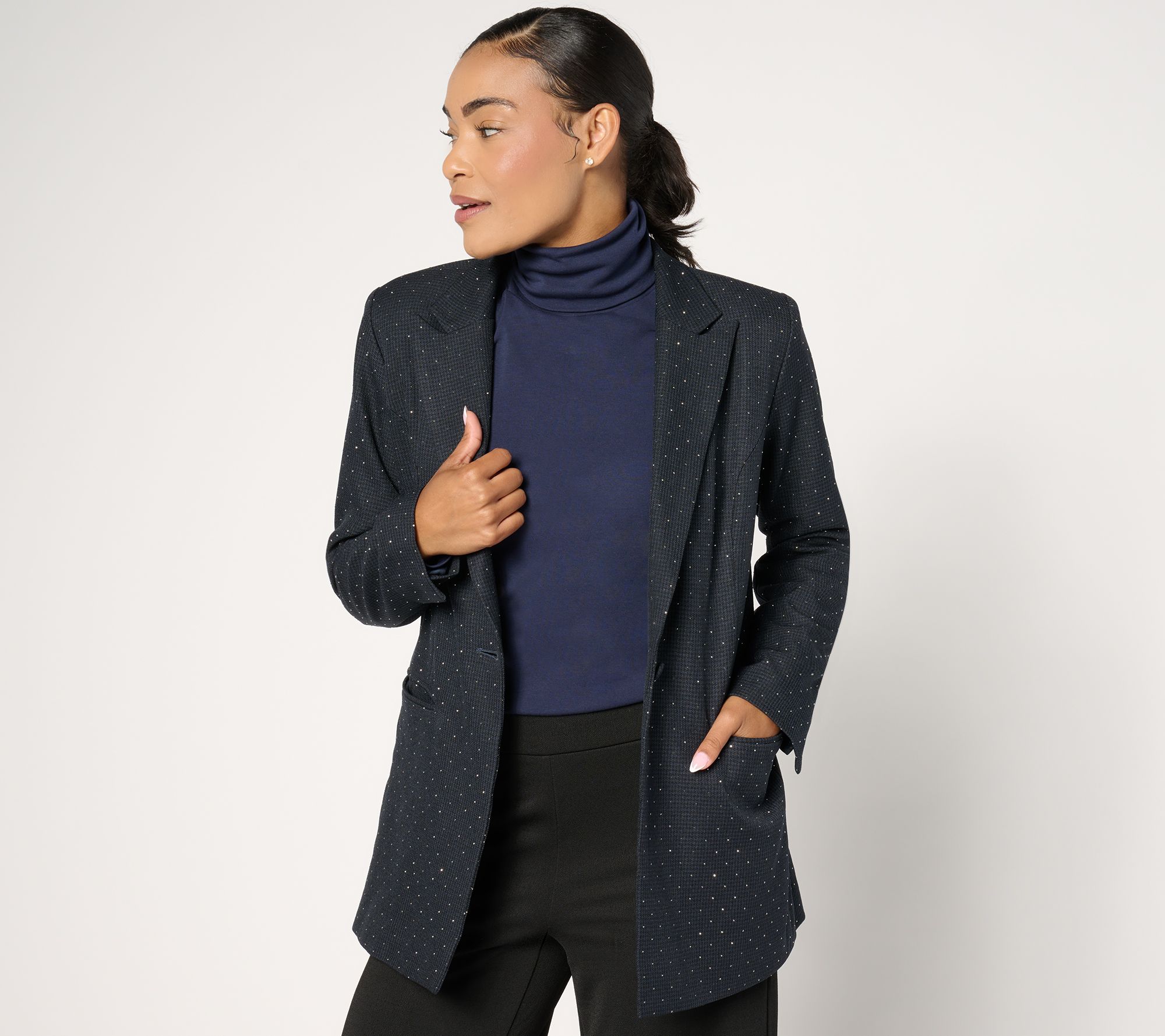 "As Is" Belle by Kim Gravel Houndstooth Sparkle Blazer