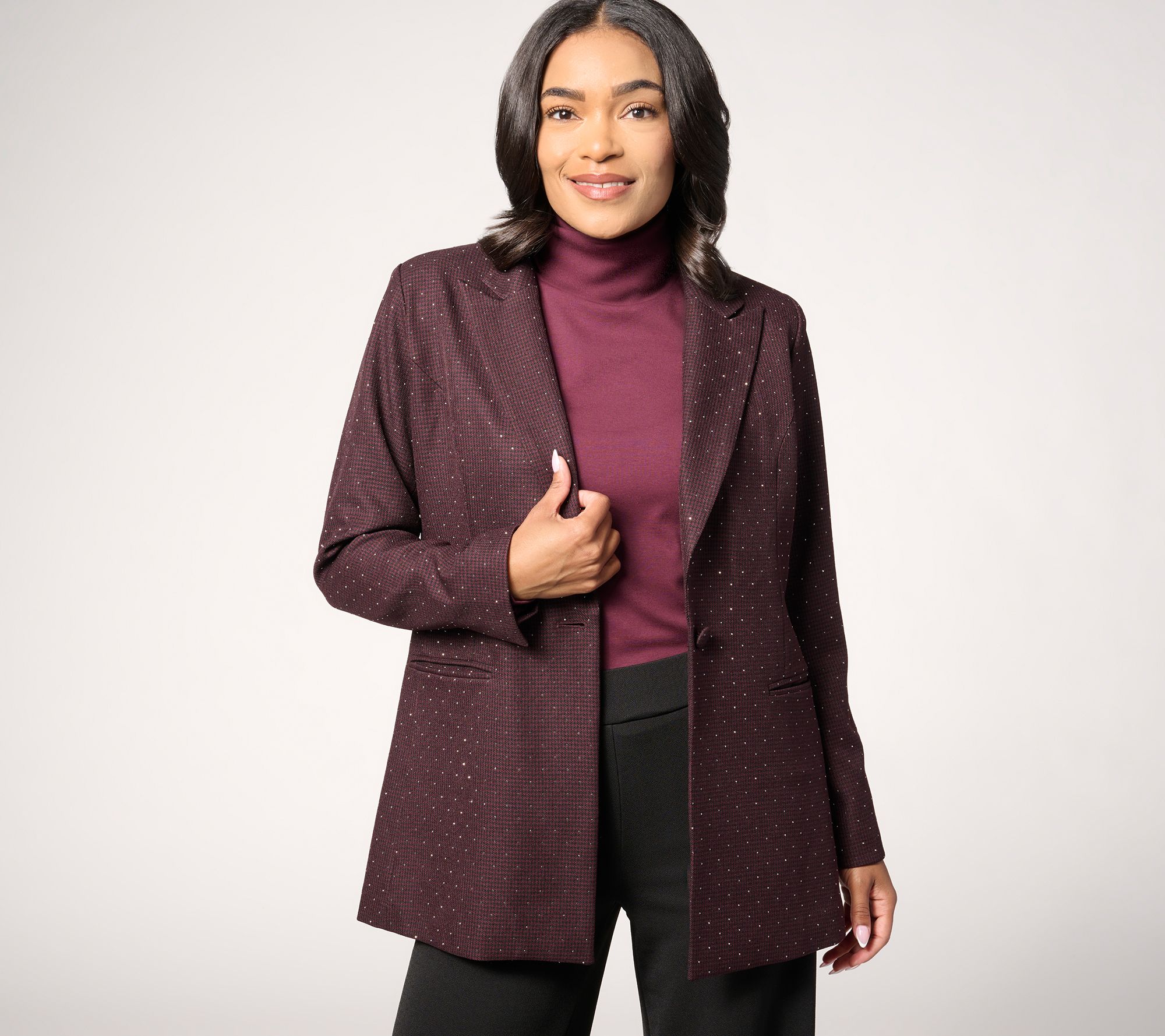 "As Is" Belle by Kim Gravel Houndstooth Sparkle Blazer