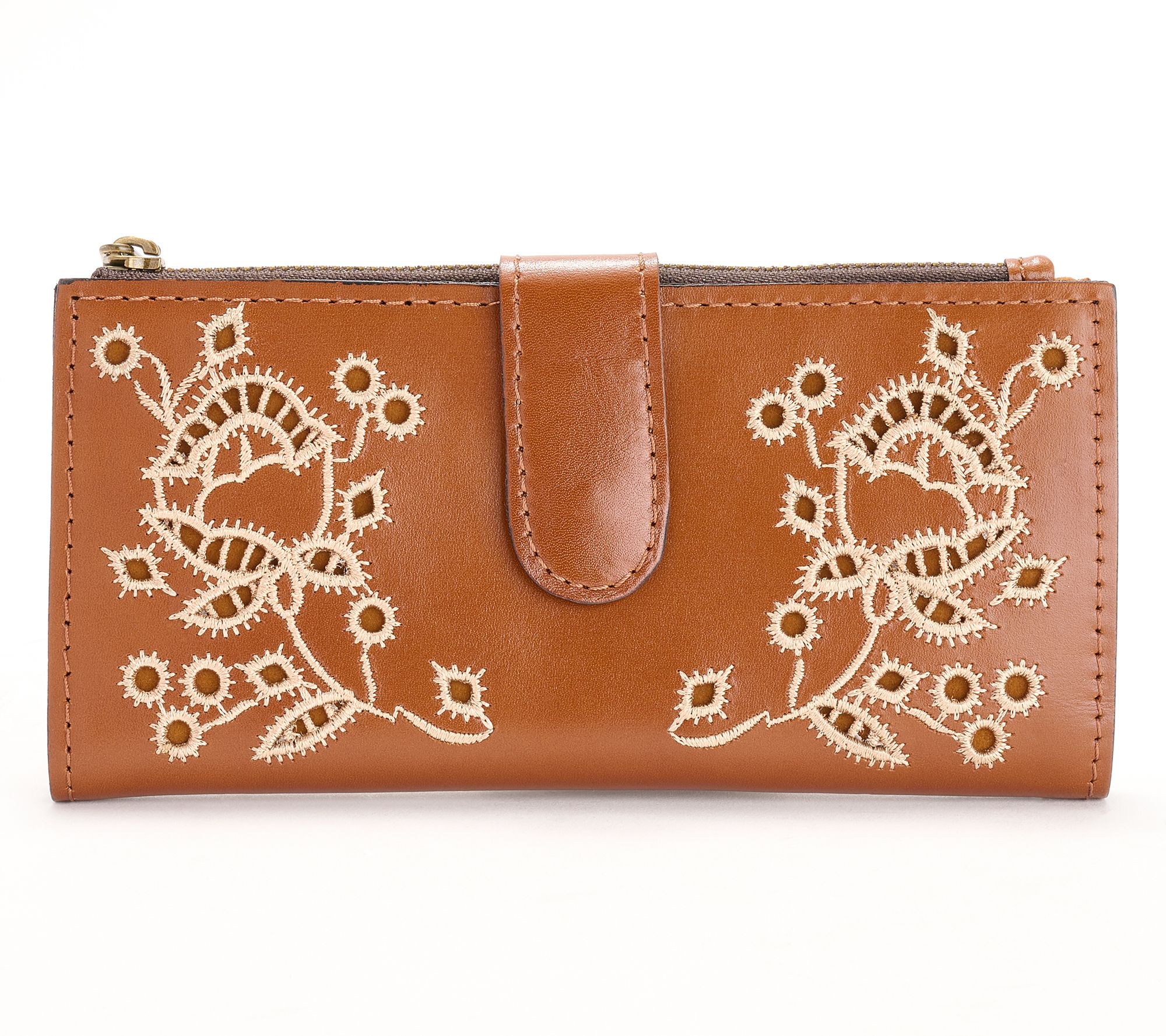 "As Is" Patricia Nash Fall Lace Leather Nazari Bifold Wallet