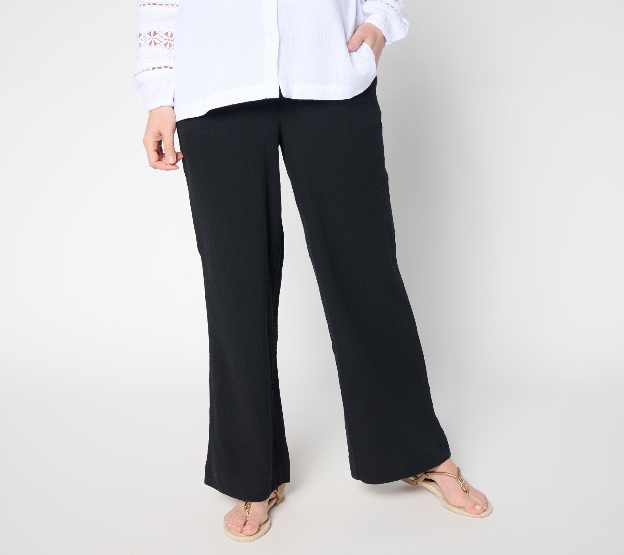 Belle by Kim Gravel Regular Summer Sunset Cotton Gauze Smocked Pant