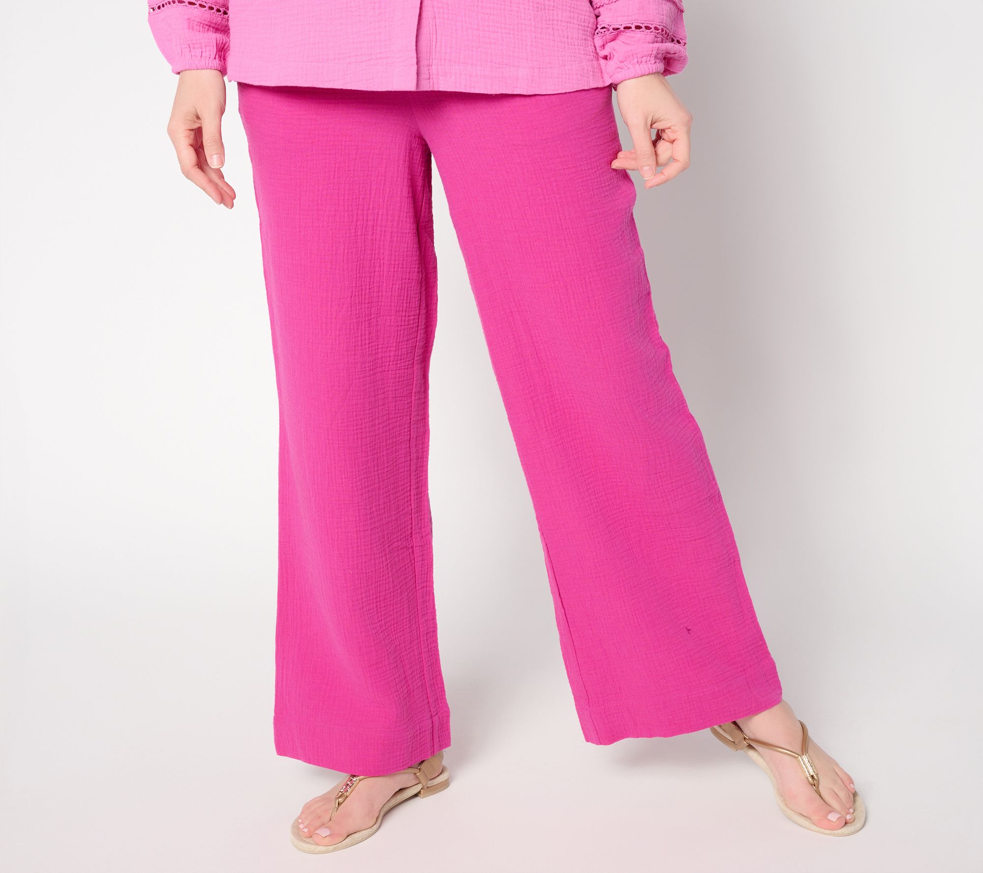 Belle by Kim Gravel Regular Summer Sunset Cotton Gauze Smocked Pant