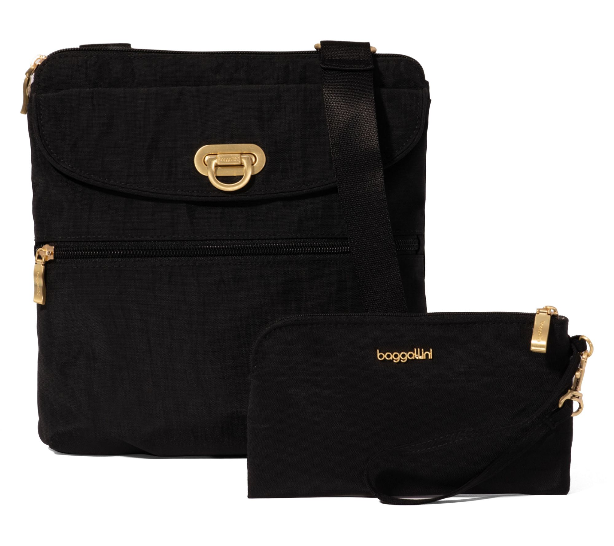 Baggallini Coastal Flip Lock Slim RFID Crossbody with Wristlet