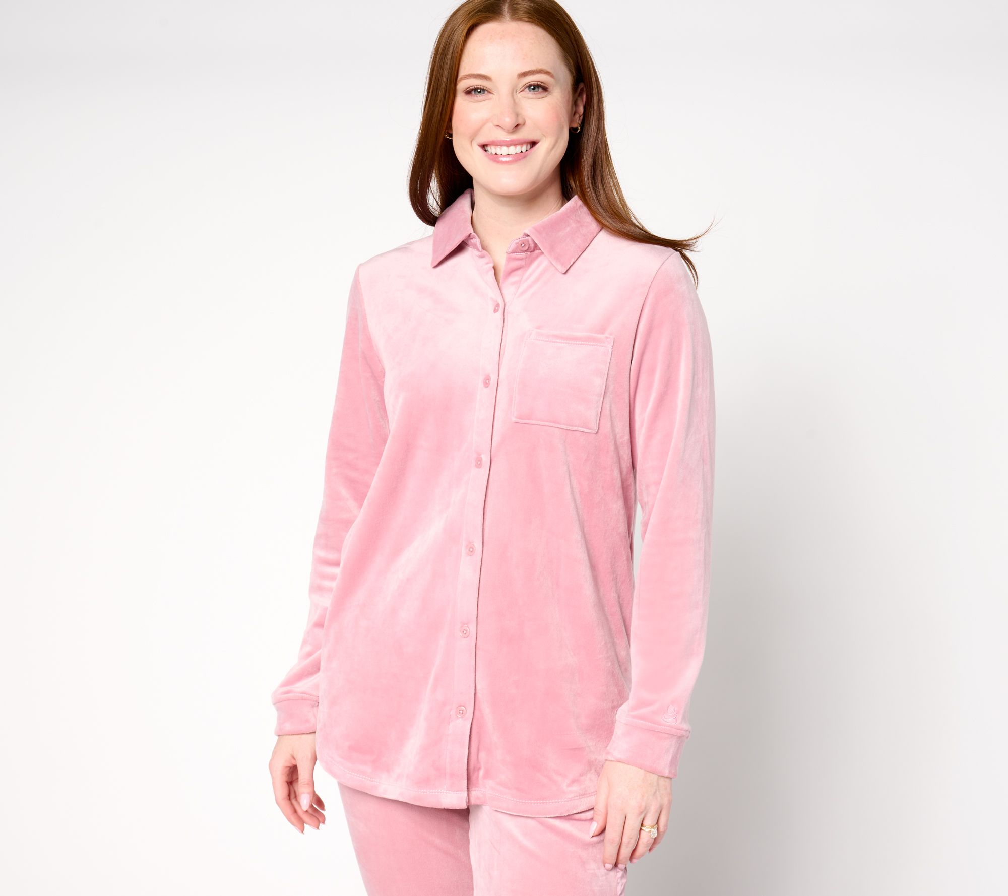 "As Is" Cuddl Duds Double Plush Velour Tunic Shirt
