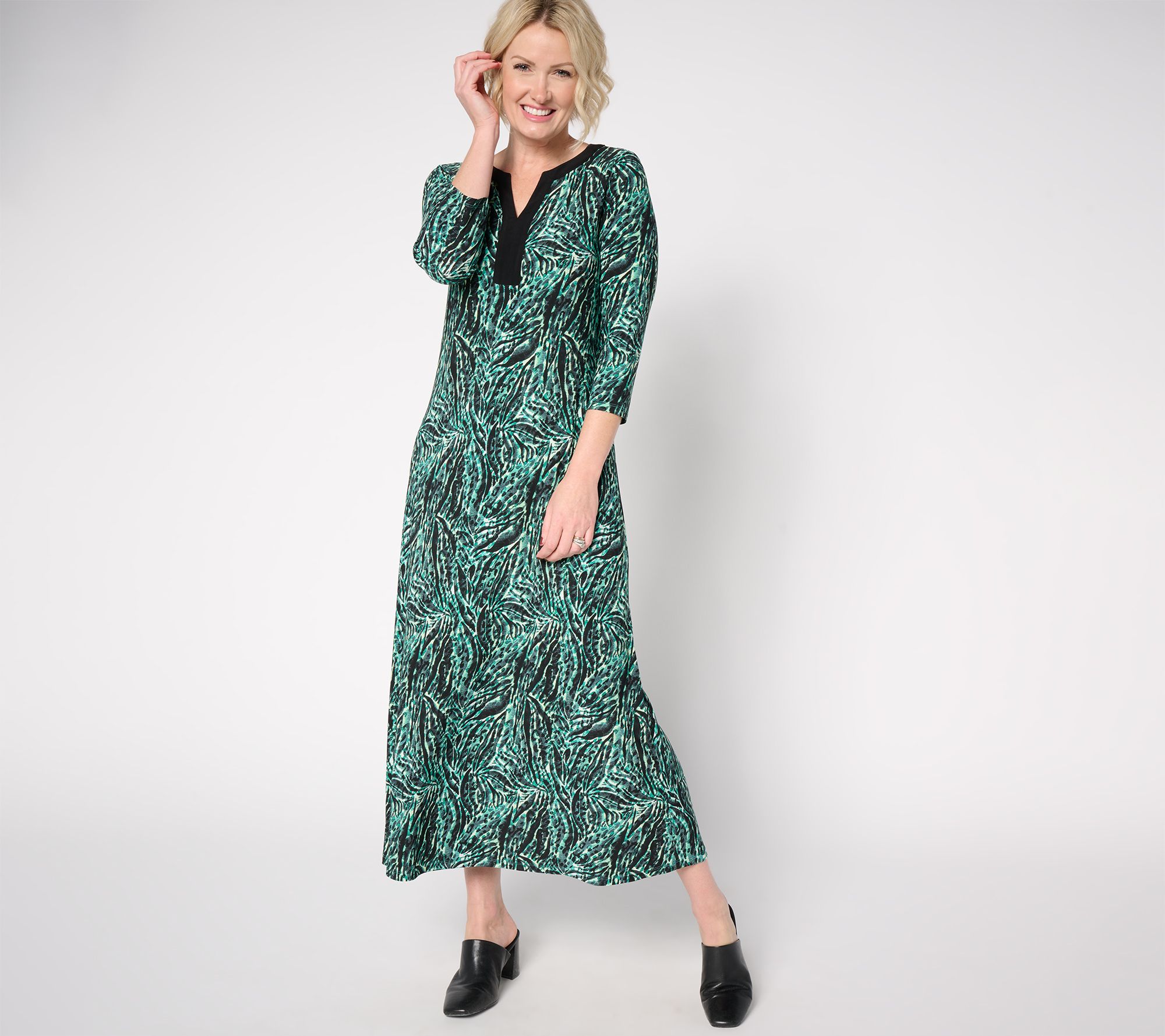 "As Is" Attitudes by Renee Reg Como Jersey Printed Maxi Dress