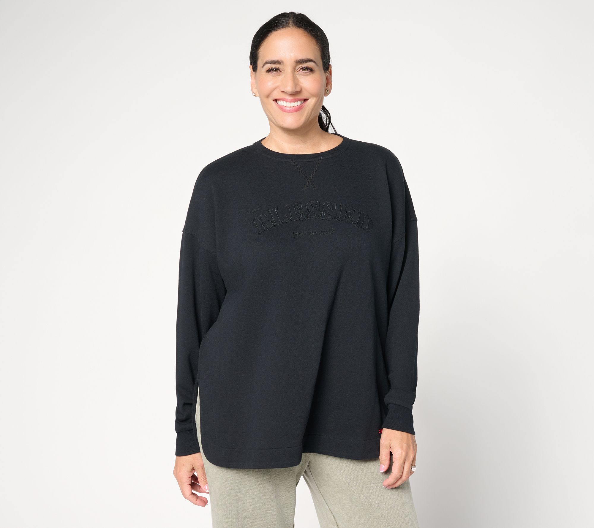 Peace Love World Crewneck Drop Shoulder Sweatshirt