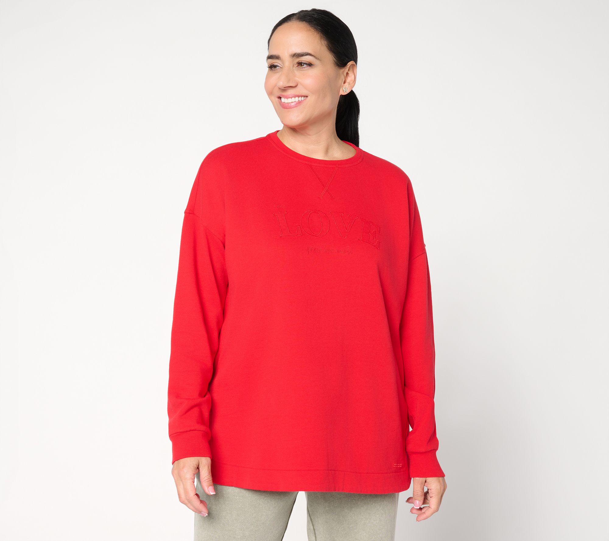 Peace Love World Crewneck Drop Shoulder Sweatshirt