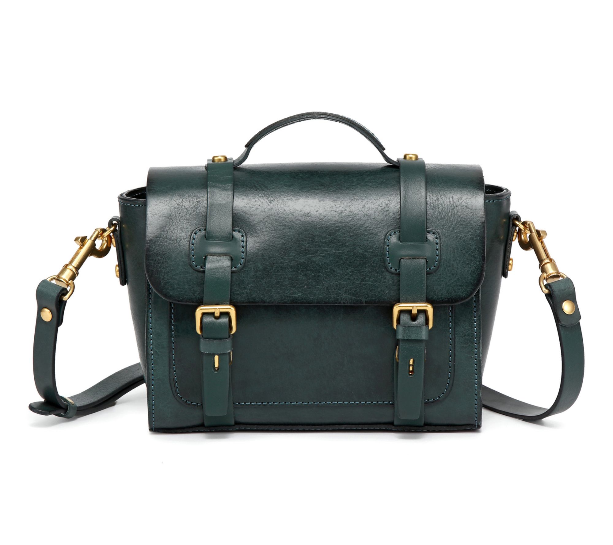 Old Trend Ficus Mini Leather Satchel with Shoulder Strap