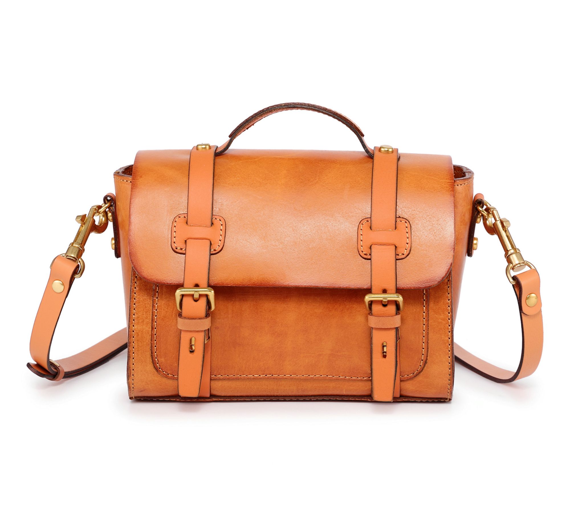 Old Trend Ficus Mini Leather Satchel with Shoulder Strap