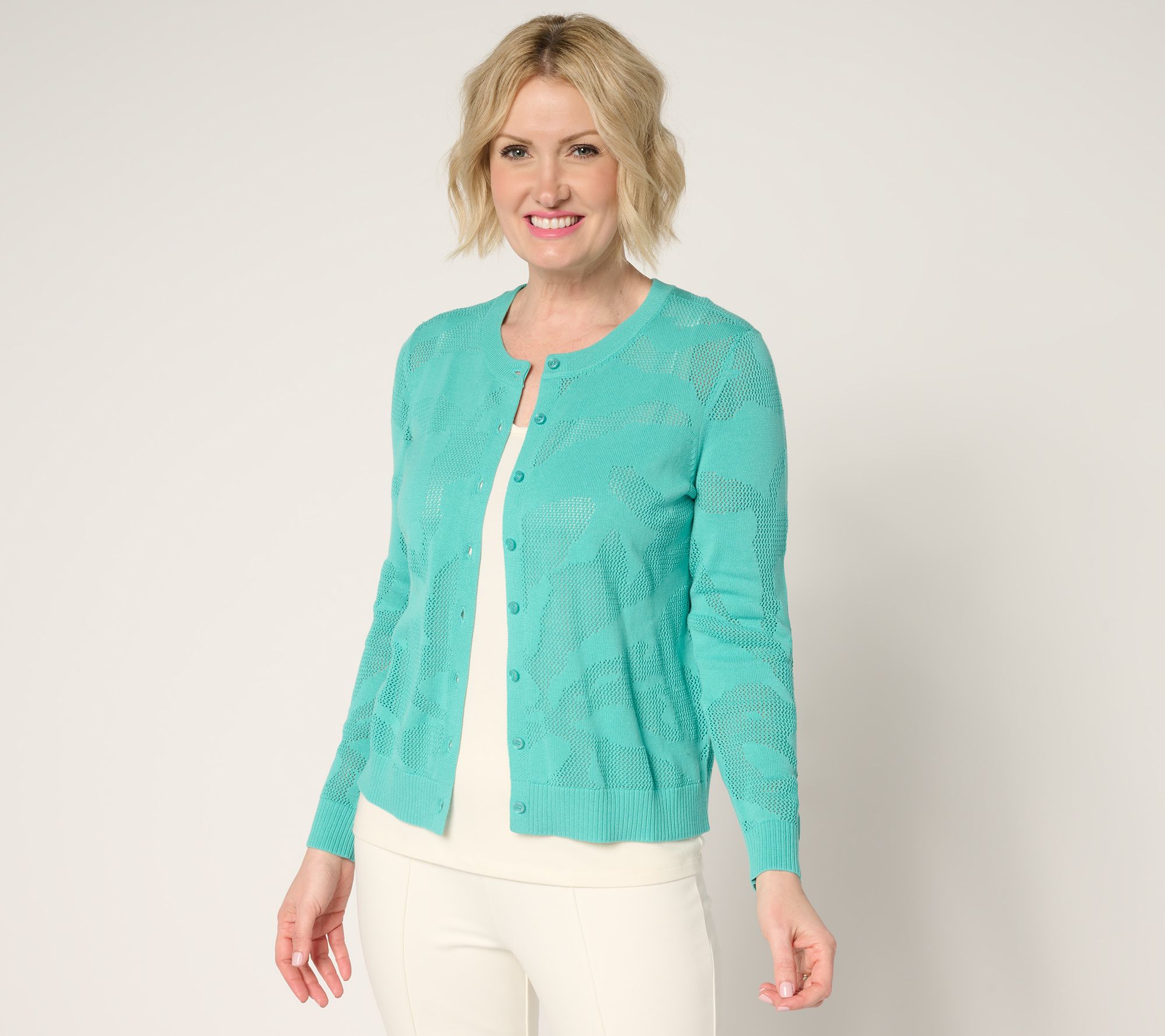 "As Is" BEAUTIFUL by Lawrence Zarian 100%Cotton Novelty Cardi