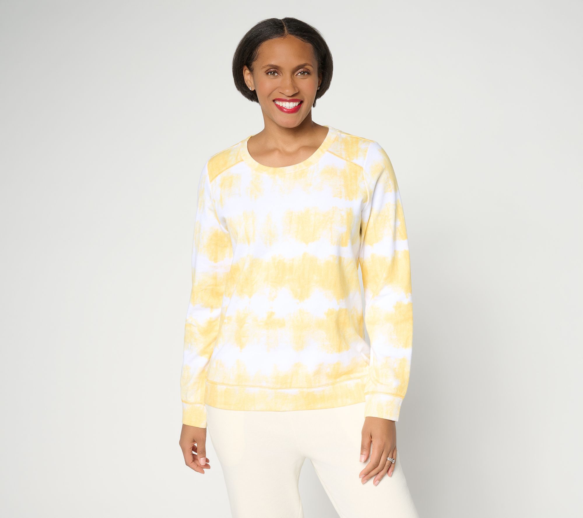 AnyBody Cotton French Terry Crewneck Sweatshirt