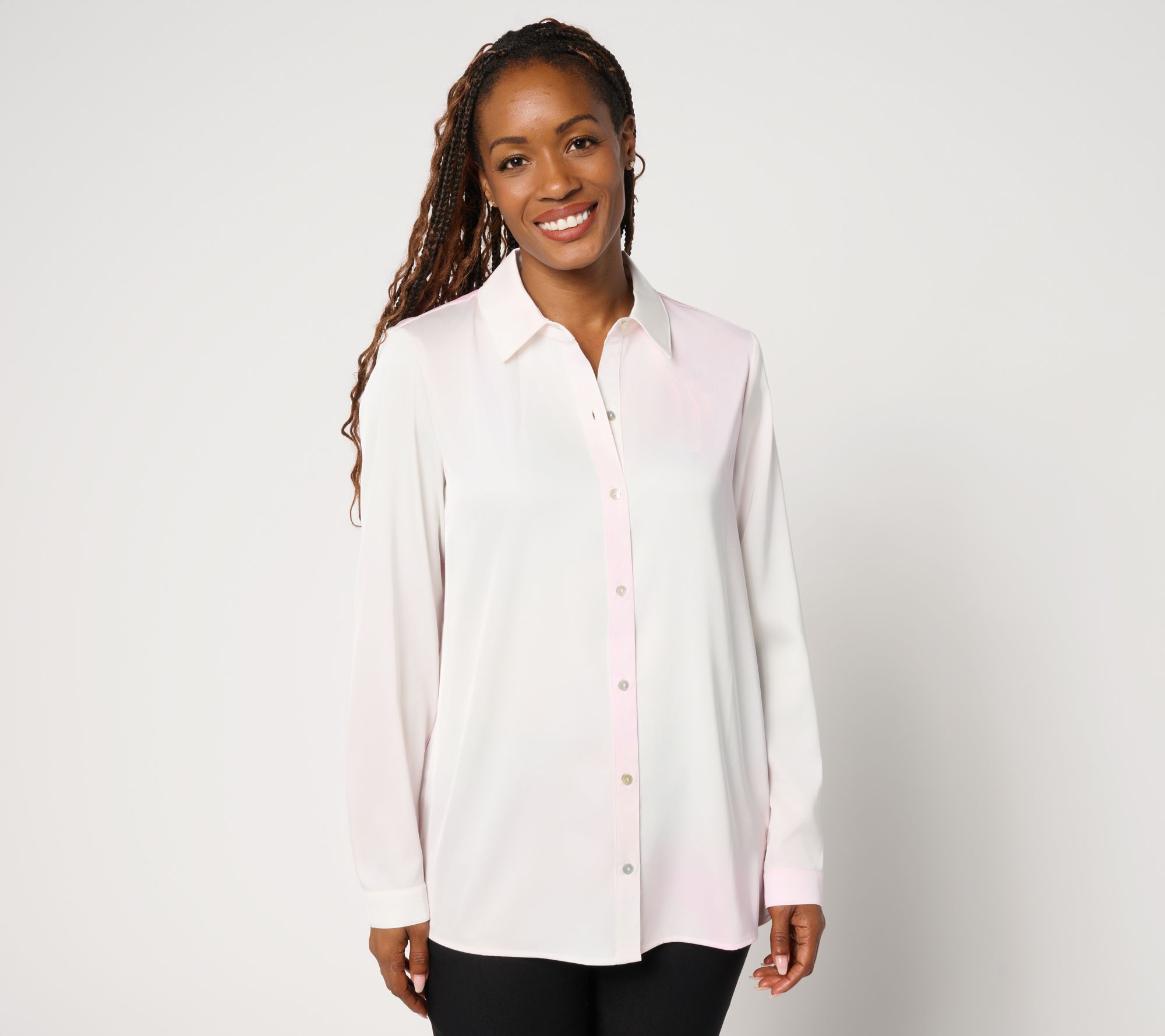 "As Is" nicole by Nicole Miller Petite Updated BoyfriendBlouse